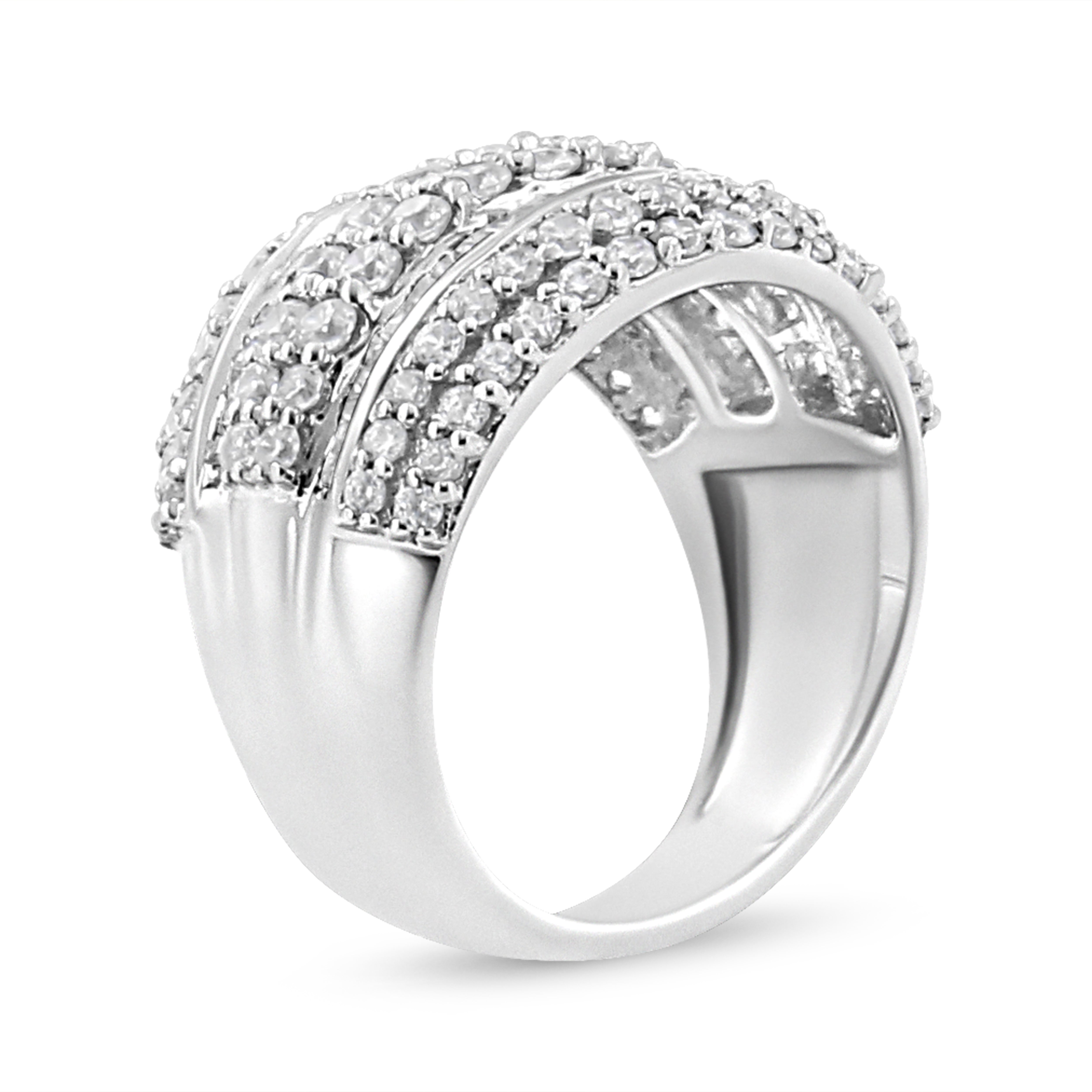 .925 Sterling Silver 2.00 Cttw Round and Baguette-Cut Diamond Cluster Ring H-I Color, I1-I2 Clarity - Size 7 on sale at MyriadMart