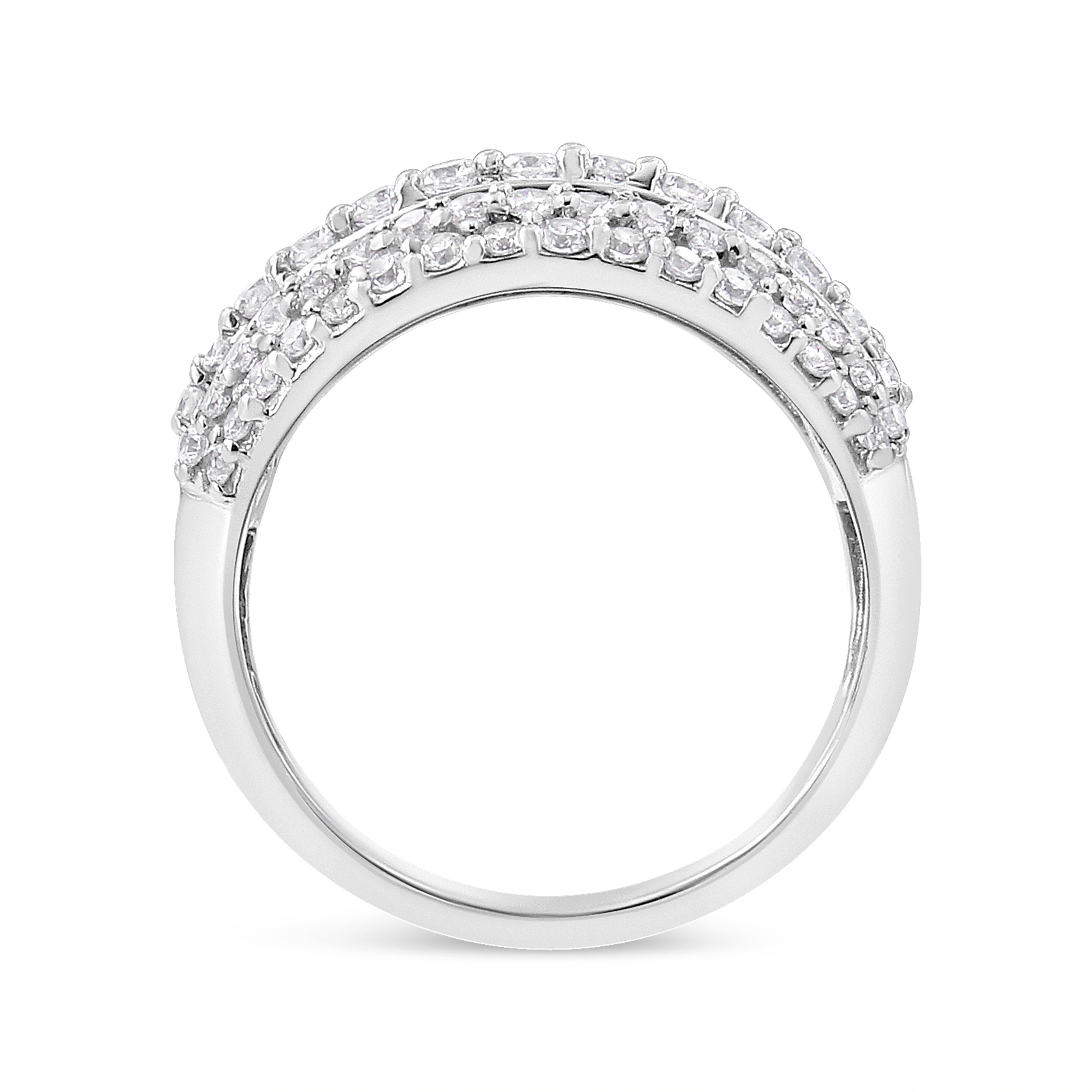 .925 Sterling Silver 2.00 Cttw Round and Baguette-Cut Diamond Cluster Ring H-I Color, I1-I2 Clarity - Size 7 on sale at MyriadMart