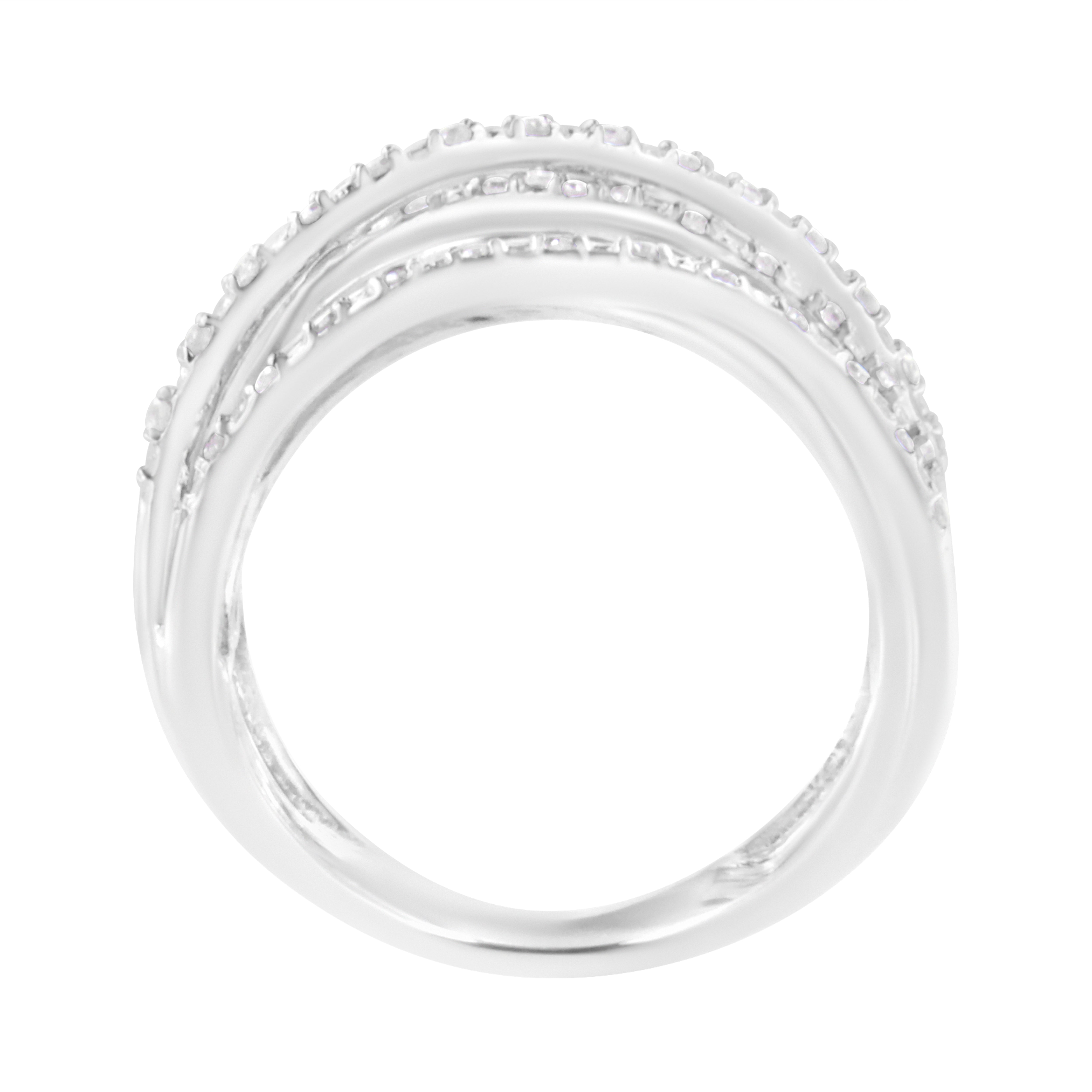 .925 Sterling Silver 1/4 Cttw Prong Set Round-Cut Diamond Bypass Ring I-J Color, I1-I2 Clarity - Size 7 on sale at MyriadMart