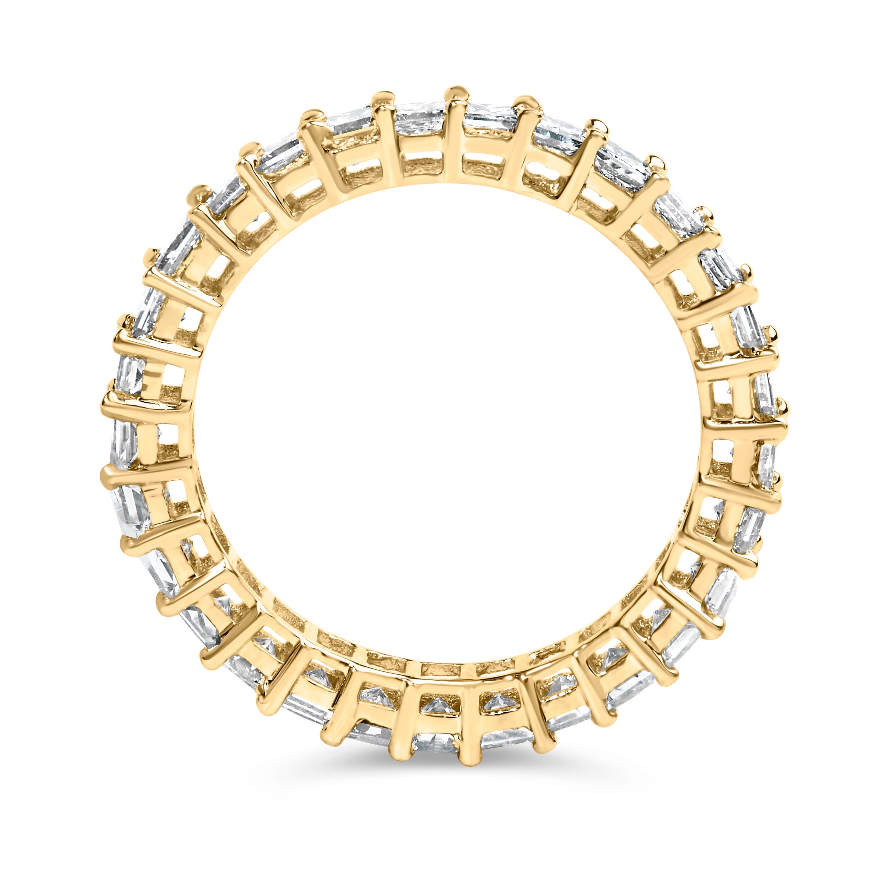 14K Yellow Gold 2.00 Cttw Shared Prong Set Princess Cut Diamond Eternity Band Ring J-K Color, SI1-SI2 Clarity - Ring Size 7 on sale at MyriadMart