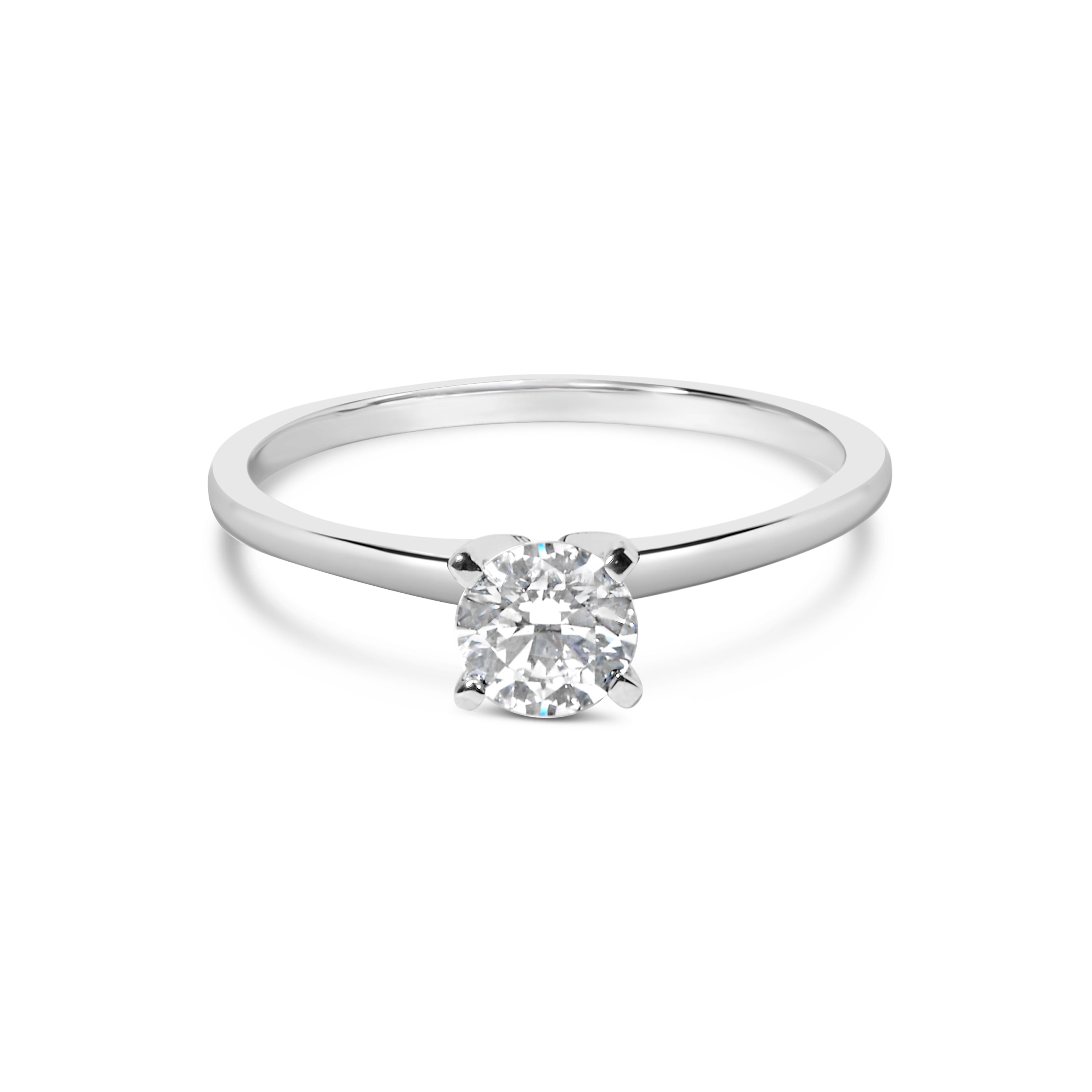 14K White Gold 1/2 Cttw Round Lab Grown Diamond 4 Prong Solitaire Engagement Ring F-G Color, VS2-SI1 Clarity - Size 7 on sale at MyriadMart