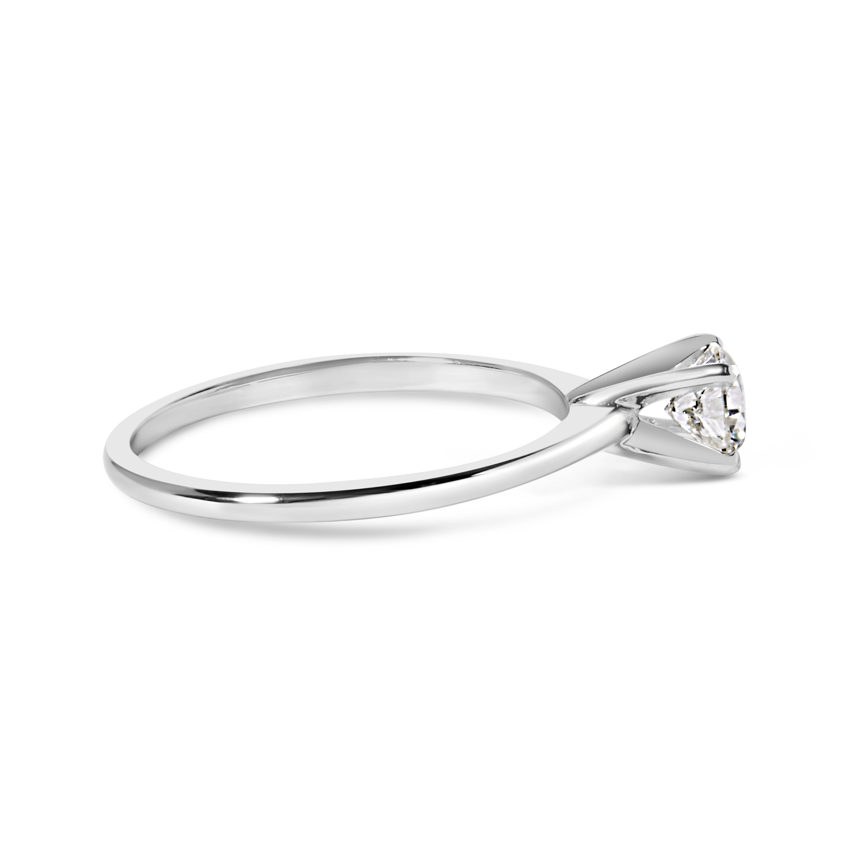 14K White Gold 1/2 Cttw Round Lab Grown Diamond 4 Prong Solitaire Engagement Ring F-G Color, VS2-SI1 Clarity - Size 7 on sale at MyriadMart