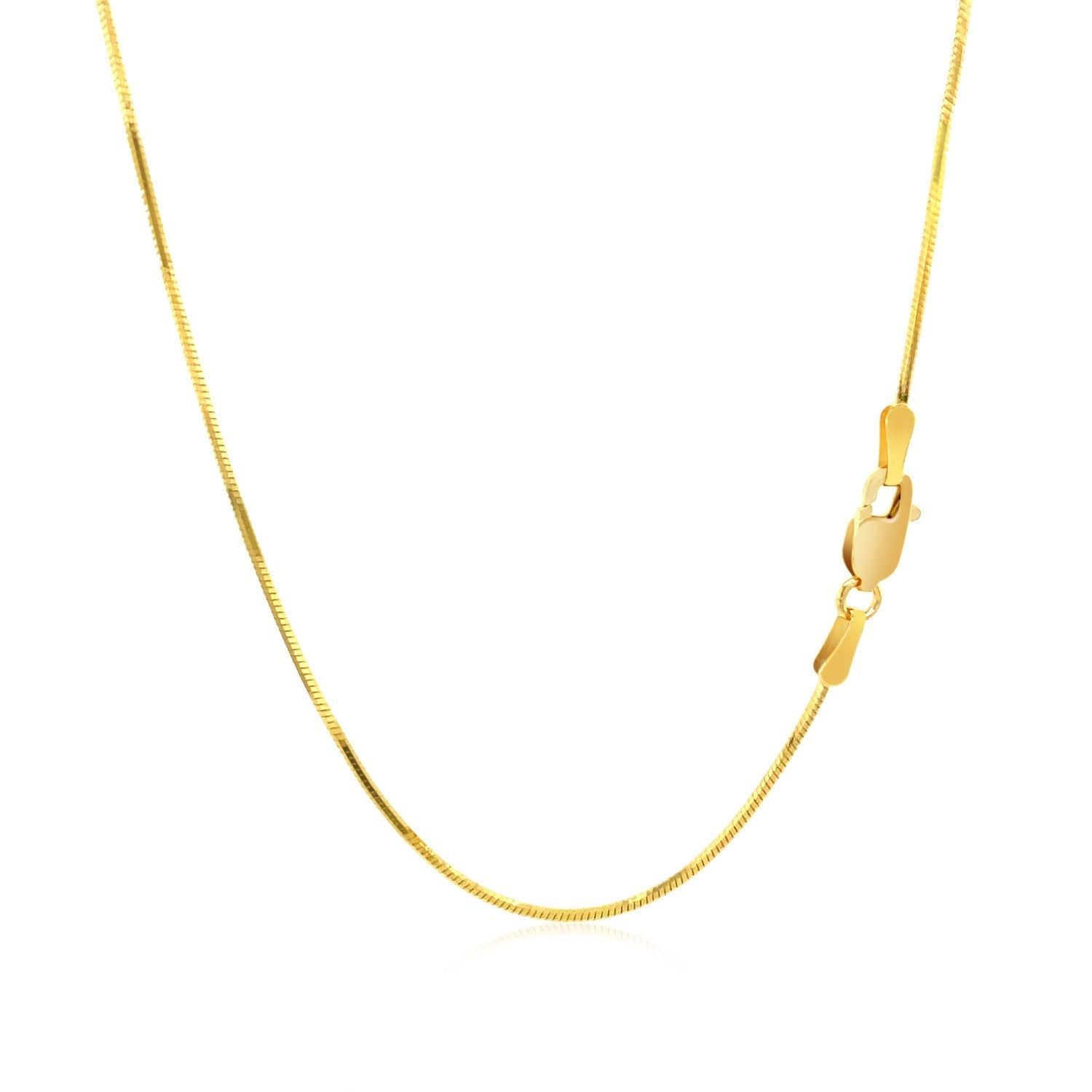 14k Yellow Gold Octagonal Shiny Snake Chain 0.8mm on sale at MyriadMart