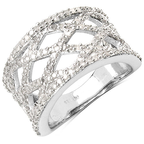 0.92 Carat Genuine White Diamond .925 Sterling Silver Ring on sale at MyriadMart