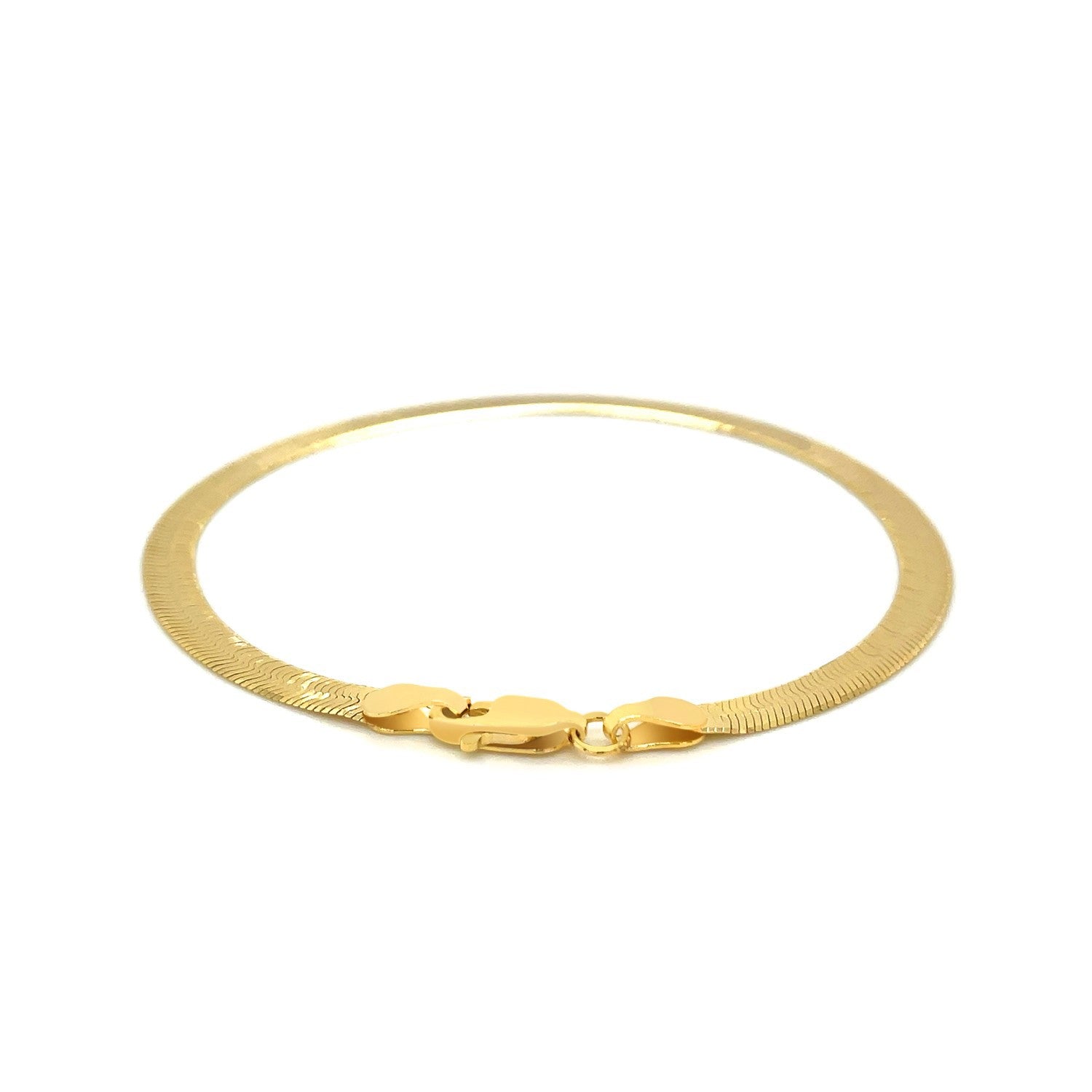 4.0mm 14k Yellow Gold Super Flex Herringbone Bracelet on sale at MyriadMart