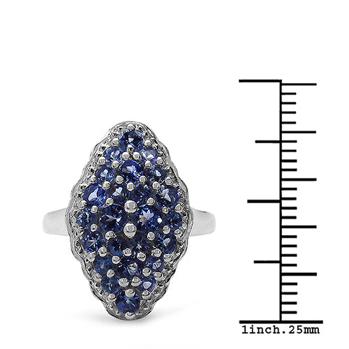 1.25 Carat Genuine Tanzanite .925 Sterling Silver Ring on sale at MyriadMart