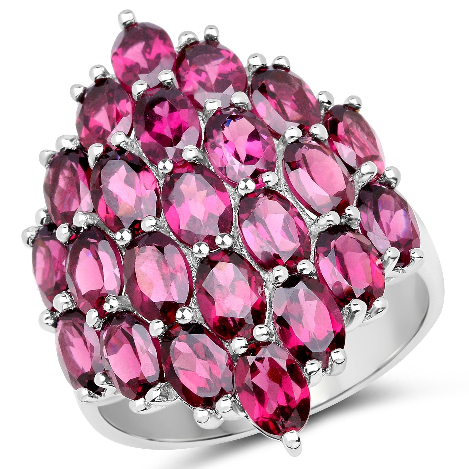 11.50 Carat Genuine Rhodolite .925 Sterling Silver Ring on sale at MyriadMart