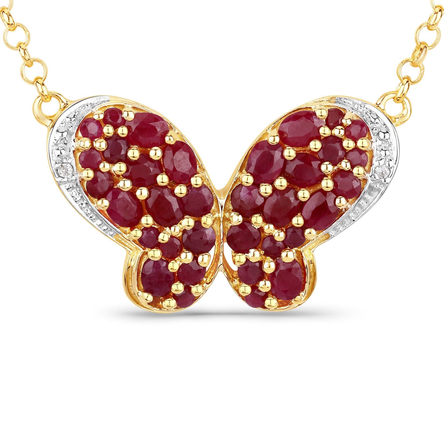 4.15 Carat Genuine Ruby and White Zircon .925 Sterling Silver Pendant on sale at MyriadMart