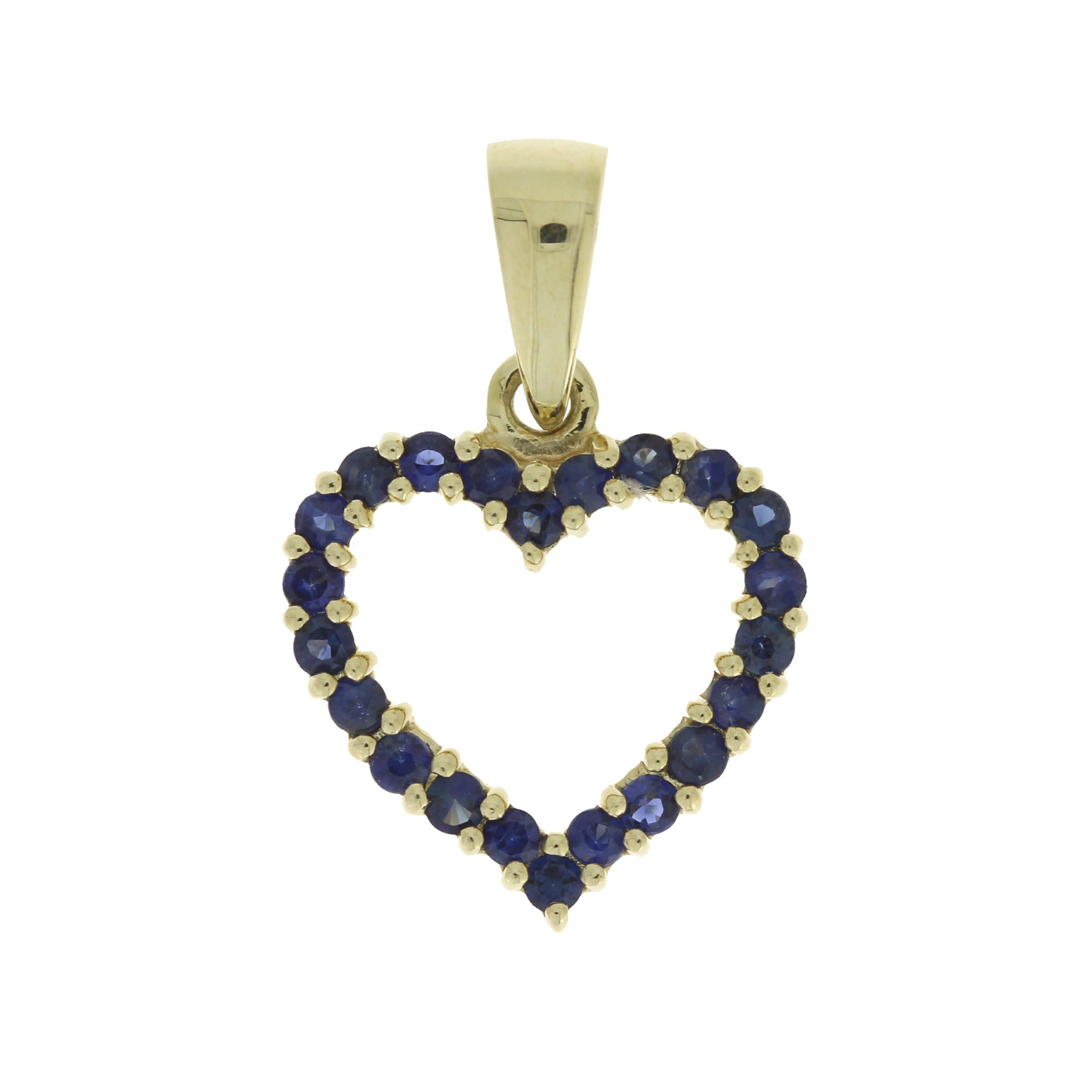 .37ct Sapphire Heart Love Pendant 10KT Yellow Gold on sale at MyriadMart