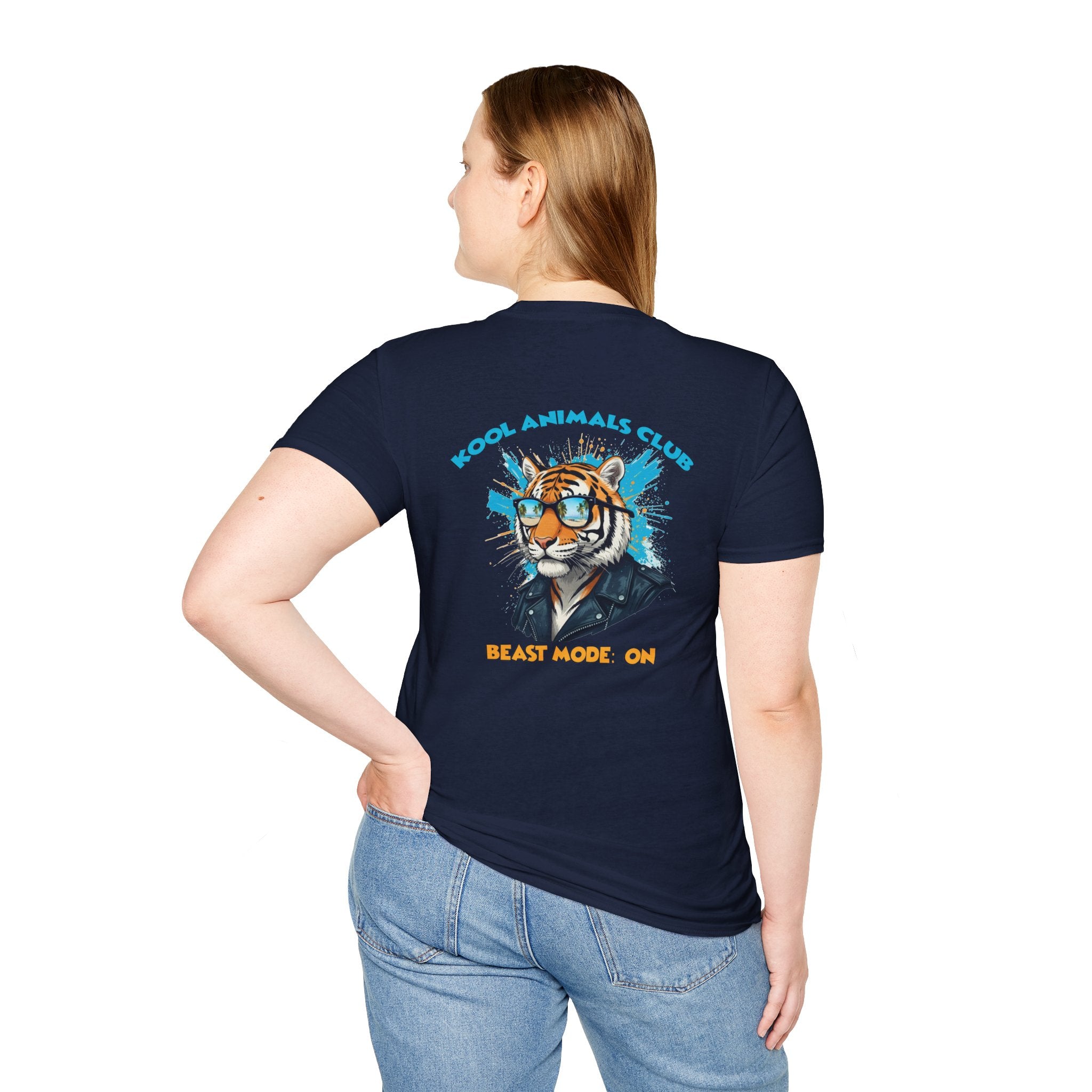 Kool Animals Club Tee, Beast Mode Unisex T-Shirt, Fun Graphic Tee, Animal Lover Gift, Cool Casual Wear, Cool Tiger on sale at MyriadMart