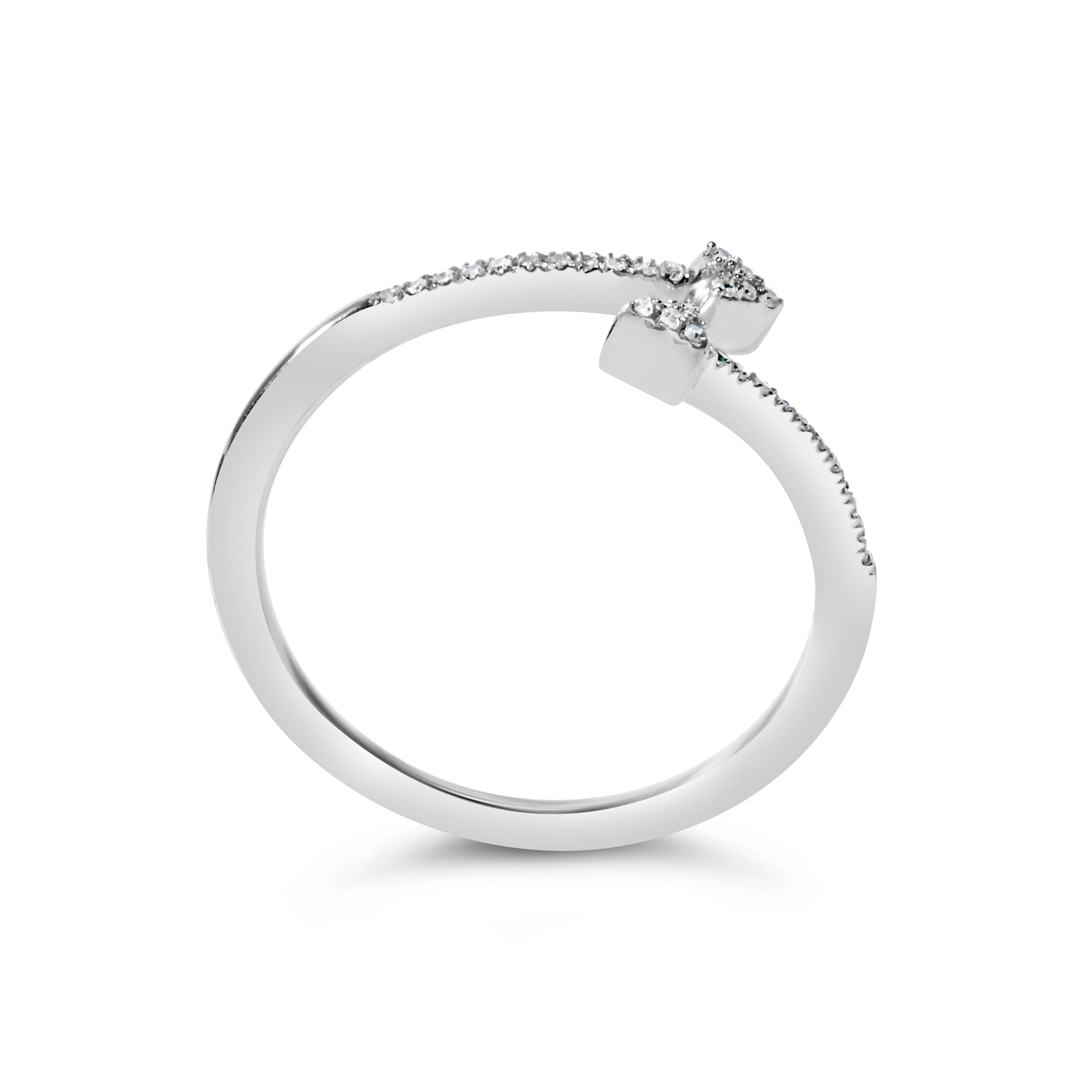 .925 Sterling Silver 1/5 Cttw Diamond Double Arrowhead Open Ring I-J Color, I2-I3 Clarity - Ring Size 6 on sale at MyriadMart