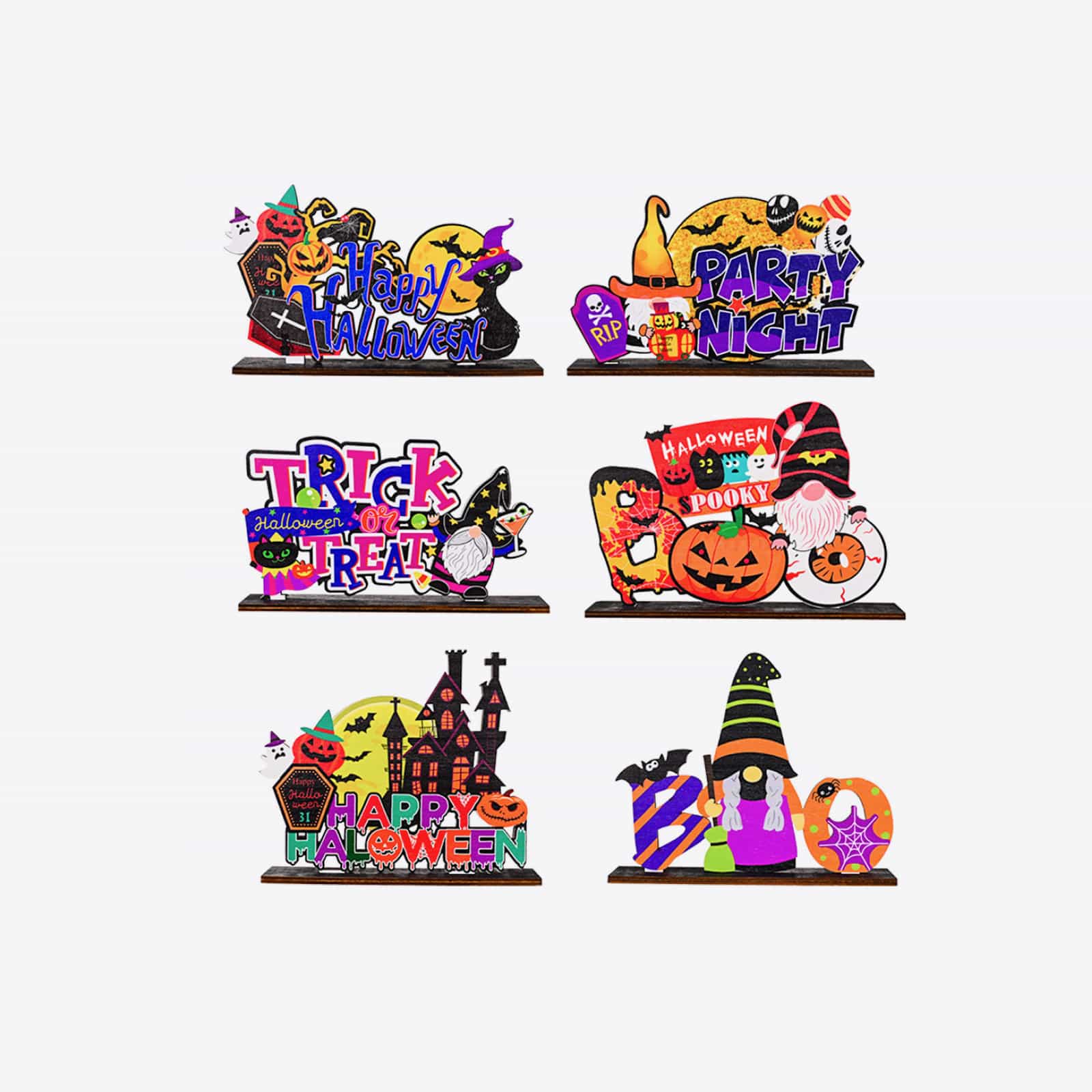 Assorted 2-Piece Halloween Element Ornaments - MyriadMart