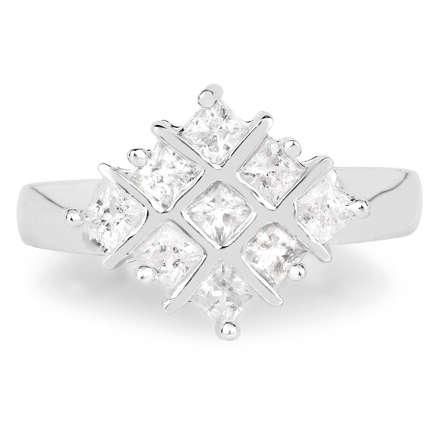 1.08 Carat Genuine White Sapphire .925 Sterling Silver Ring on sale at MyriadMart