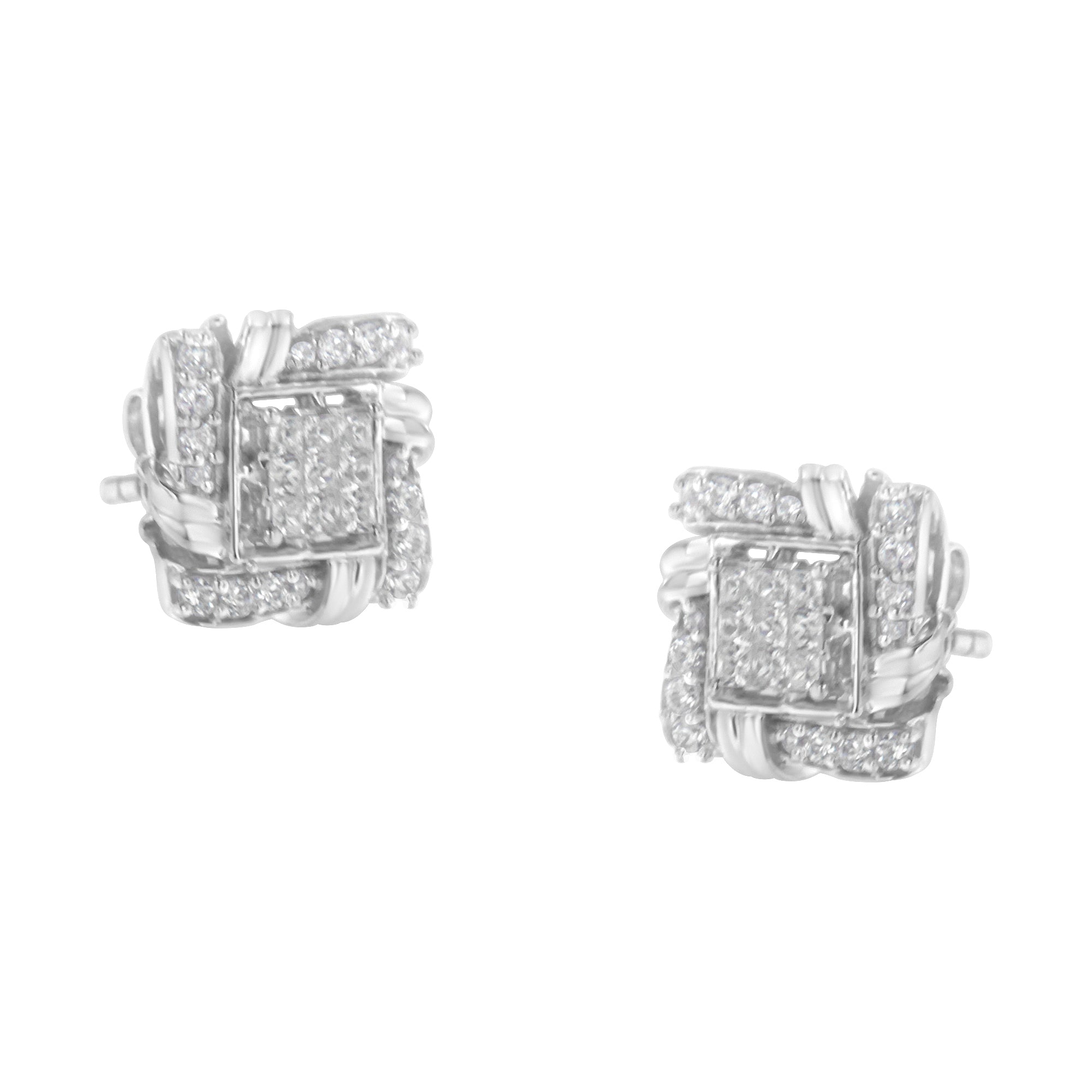 .925 Sterling Silver 1/2 Cttw Round-Cut Diamond Stud Earrings I-J Color, I1-I2 Clarity on sale at MyriadMart
