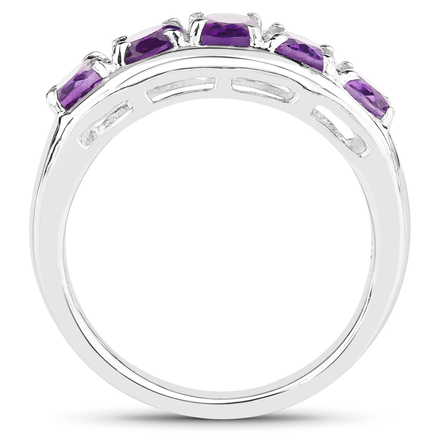 1.70 Carat Genuine Amethyst .925 Sterling Silver Ring on sale at MyriadMart