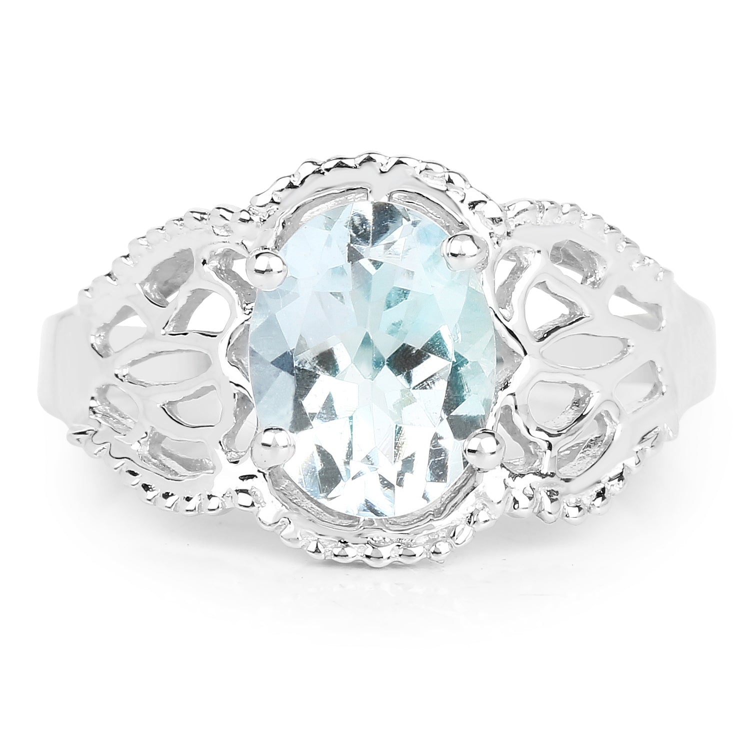 1.50 Carat Genuine Aquamarine .925 Sterling Silver Ring on sale at MyriadMart