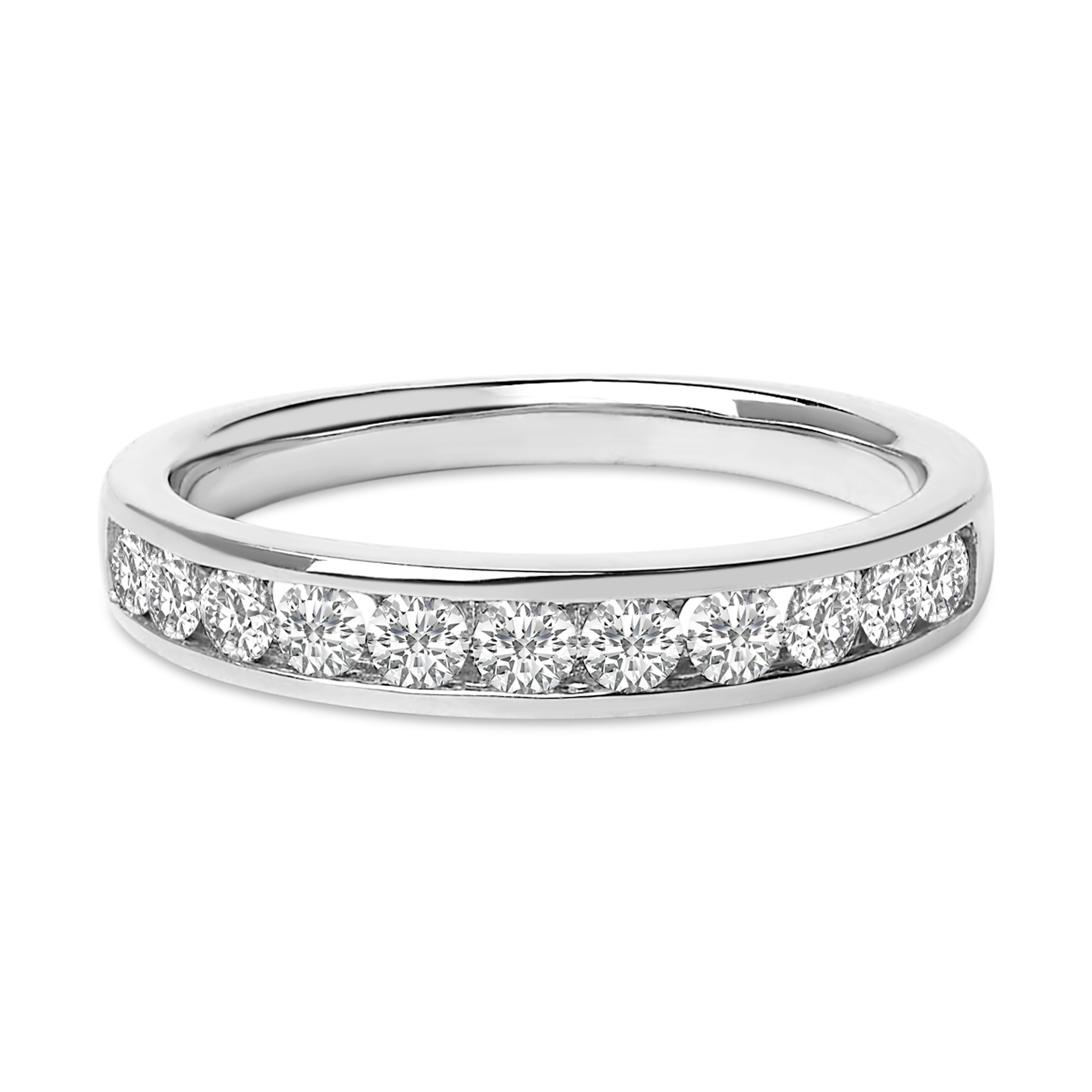 14K Yellow Gold 1/2 Cttw Round Diamond 11 Stone Channel Set Band on sale at MyriadMart