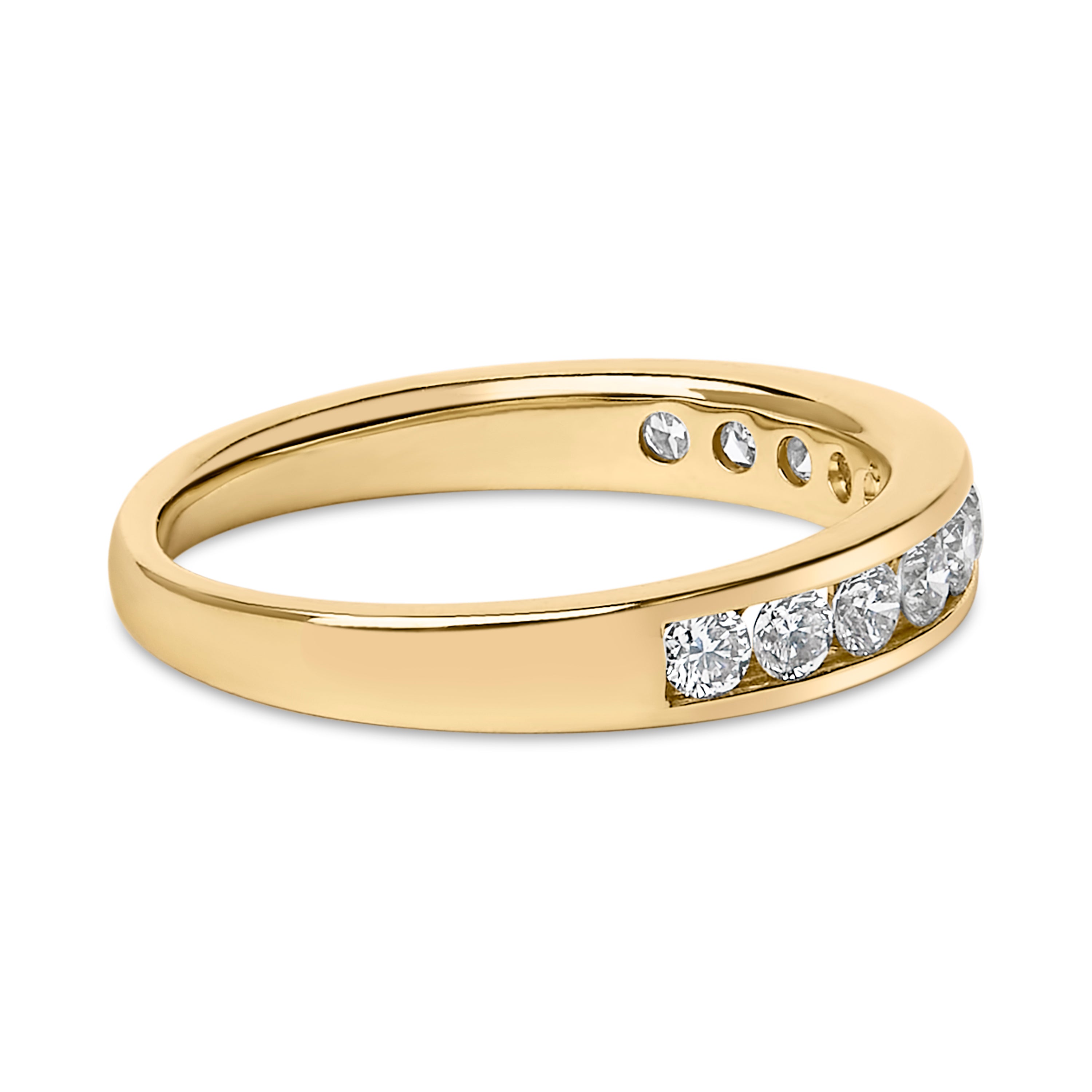 14K Yellow Gold 1/2 Cttw Round Diamond 11 Stone Channel Set Band on sale at MyriadMart