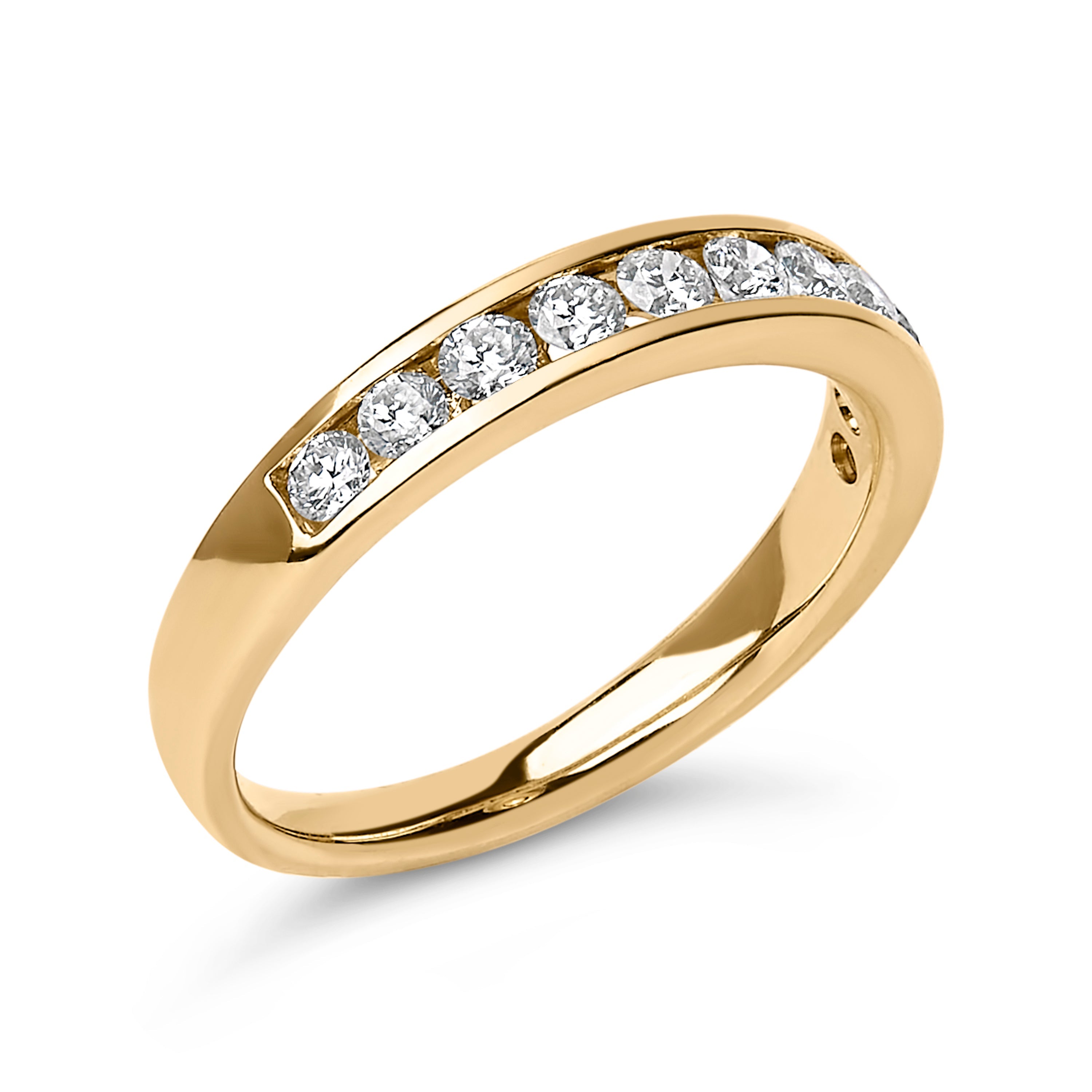 14K Yellow Gold 1/2 Cttw Round Diamond 11 Stone Channel Set Band on sale at MyriadMart