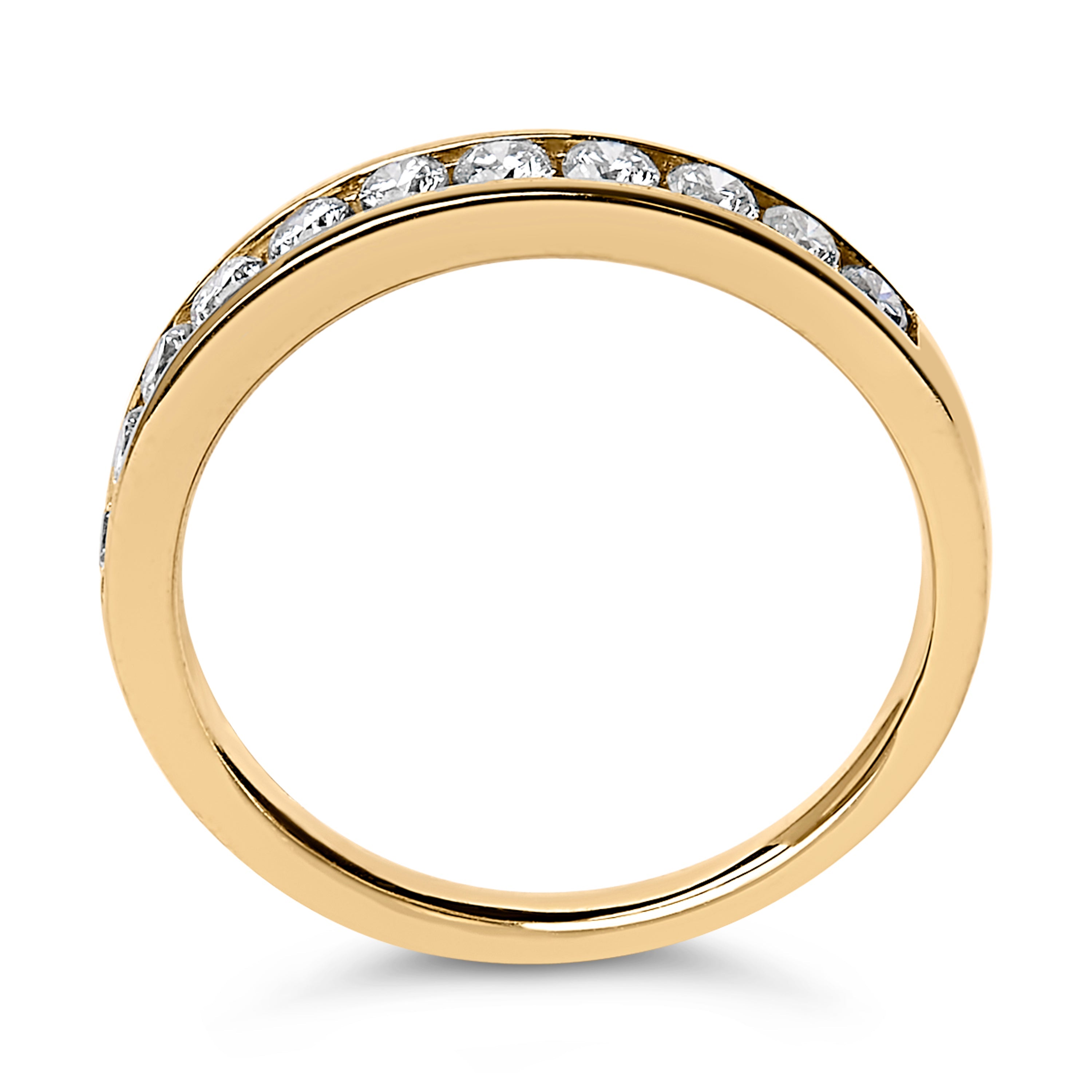 14K Yellow Gold 1/2 Cttw Round Diamond 11 Stone Channel Set Band on sale at MyriadMart