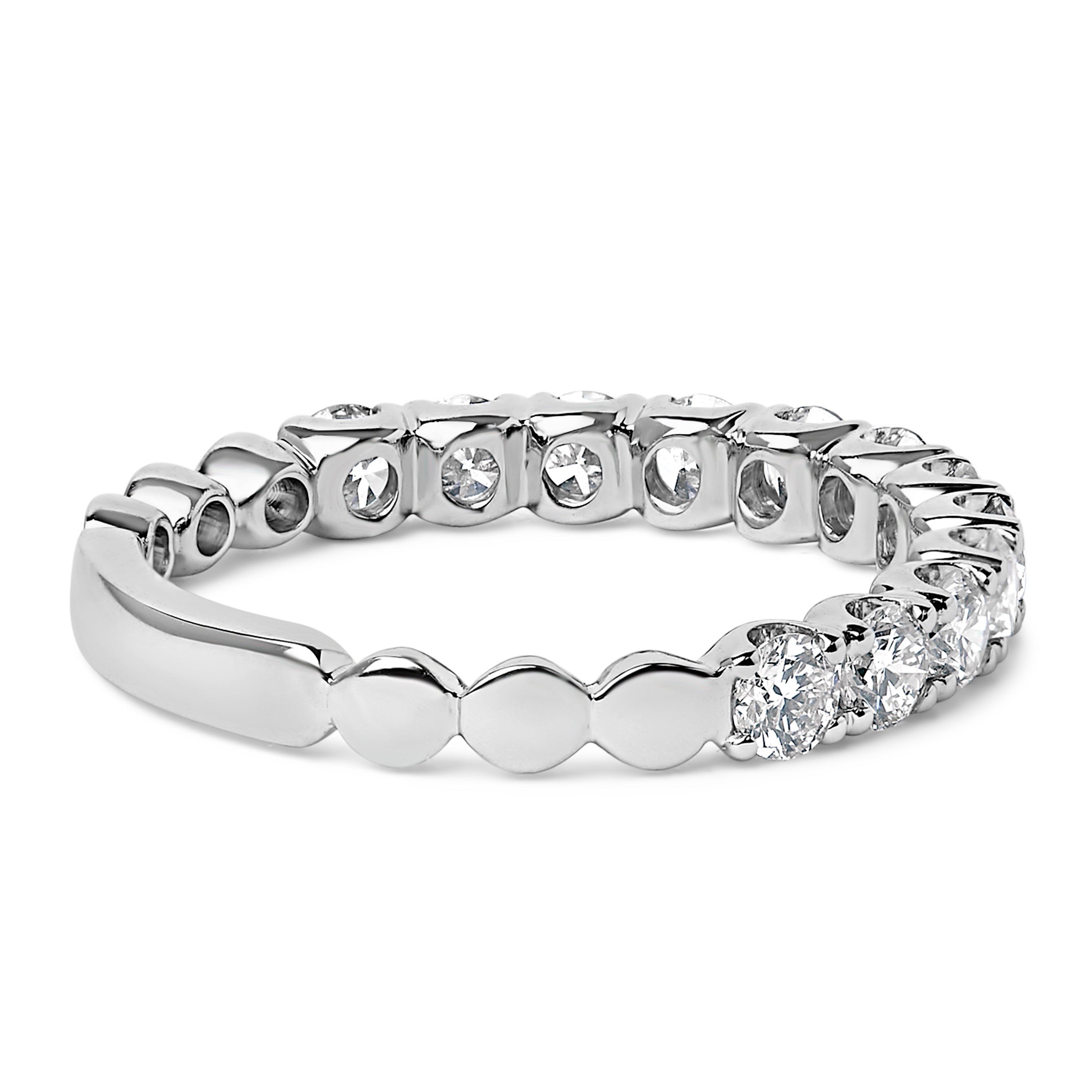 14K White Gold 1.00 Cttw Round Diamond Prong Set Wedding Band on sale at MyriadMart
