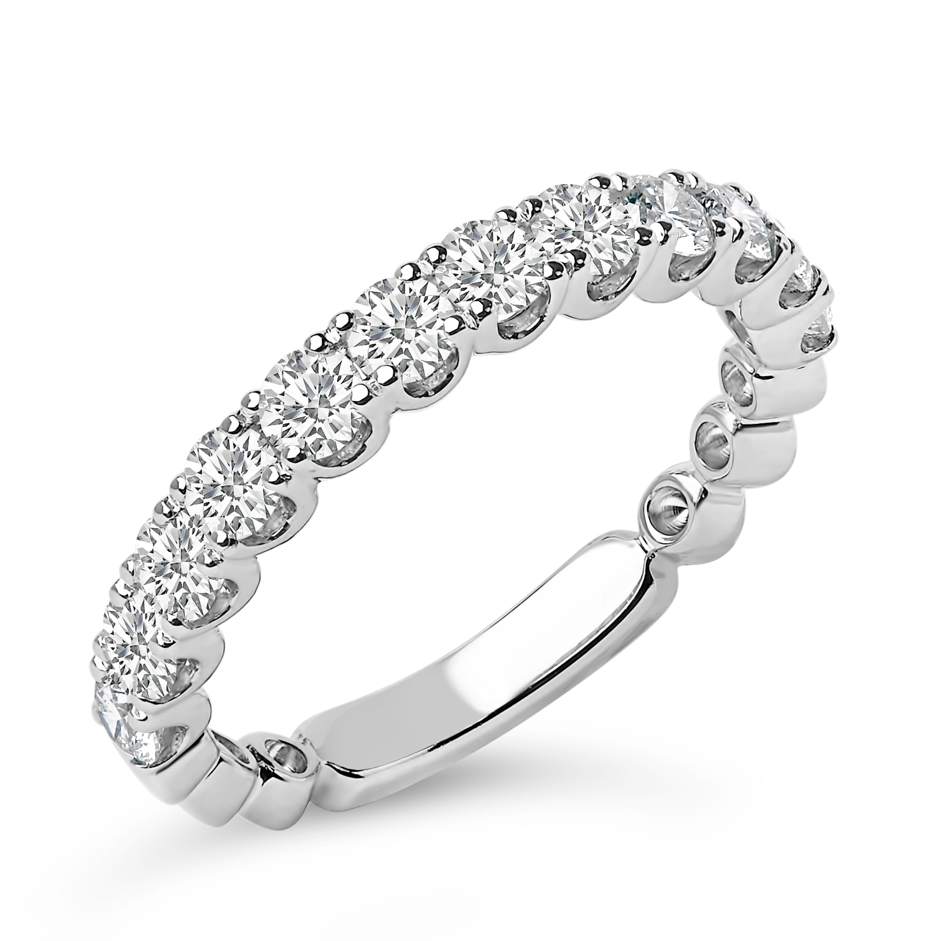 14K White Gold 1.00 Cttw Round Diamond Prong Set Wedding Band on sale at MyriadMart