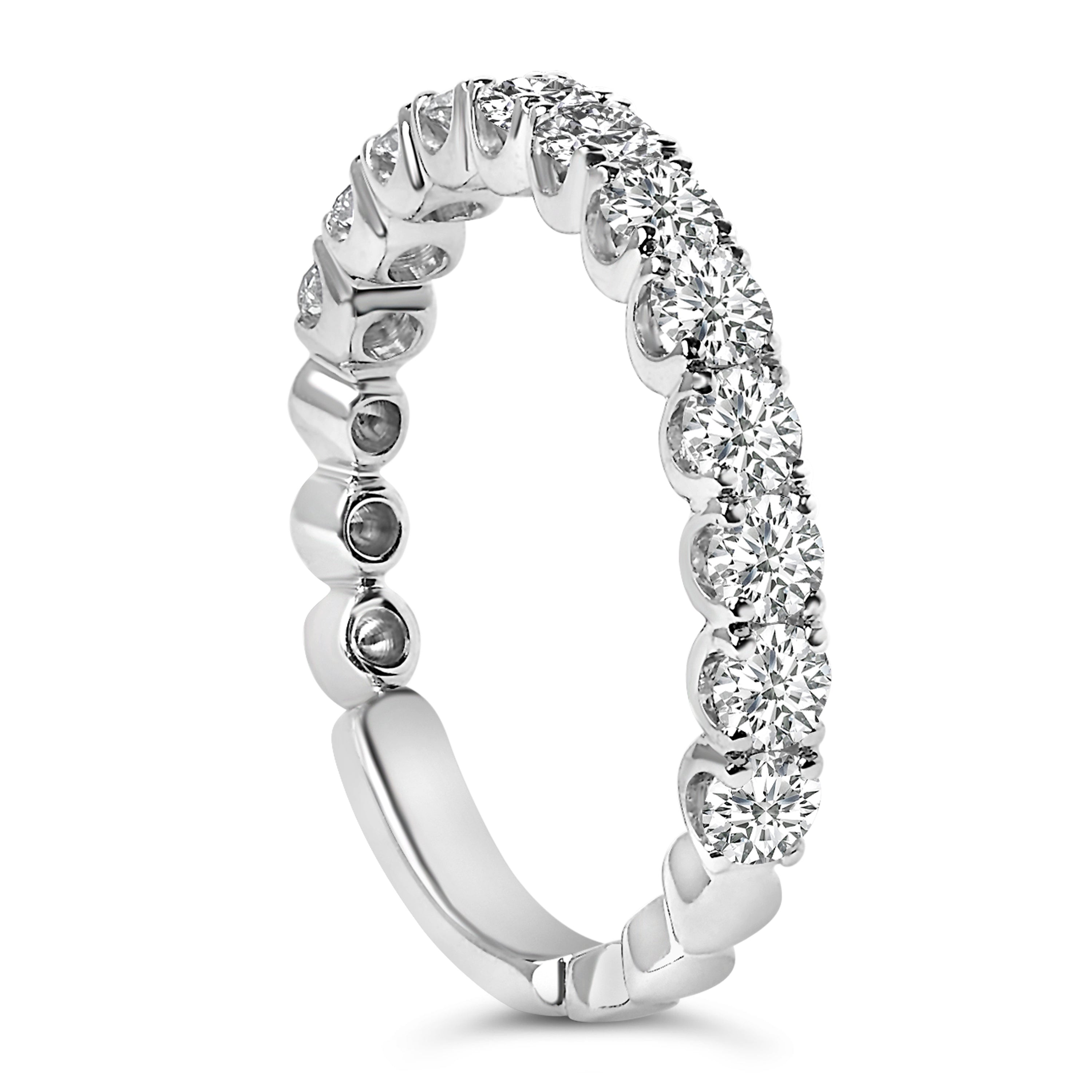 14K White Gold 1.00 Cttw Round Diamond Prong Set Wedding Band on sale at MyriadMart