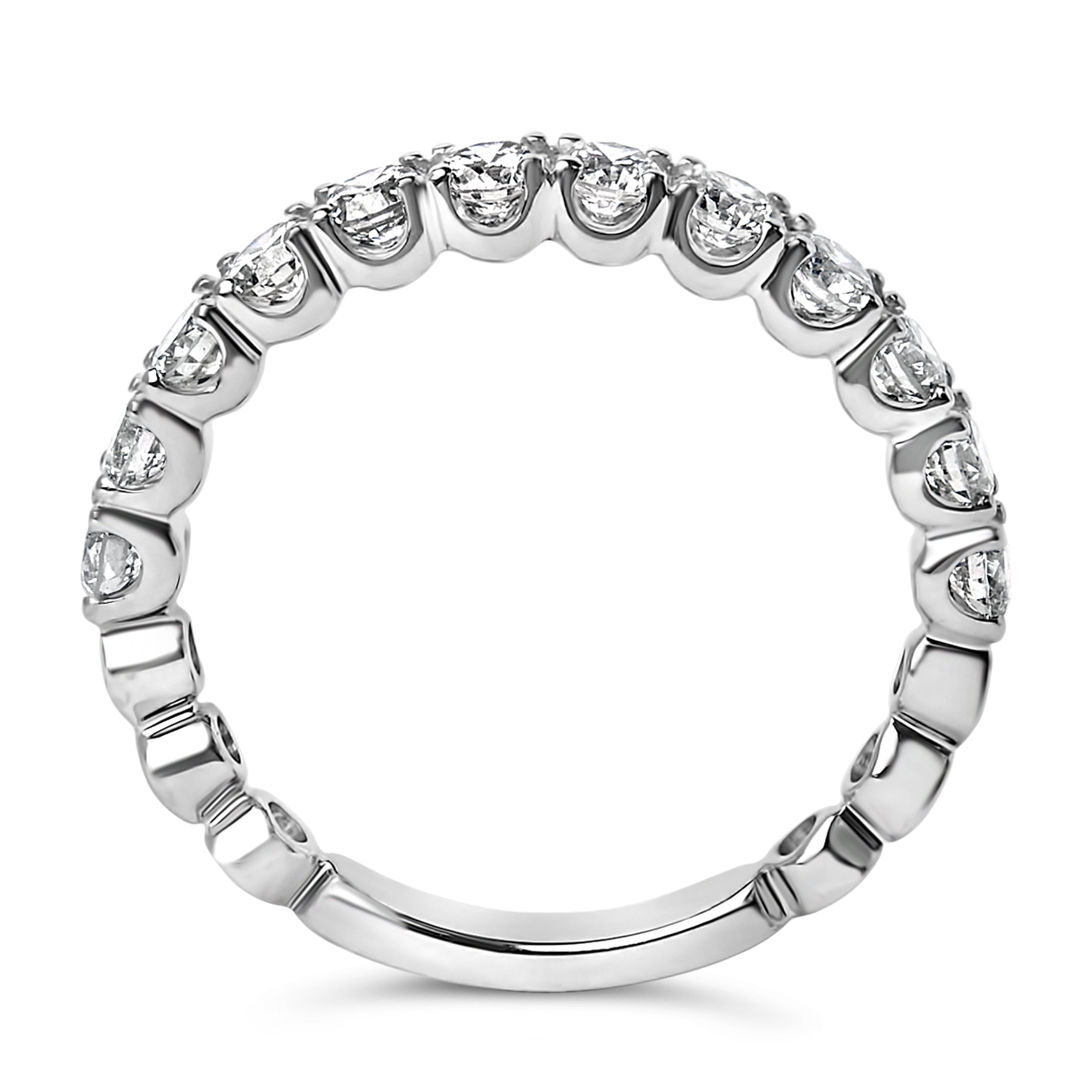 14K White Gold 1.00 Cttw Round Diamond Prong Set Wedding Band on sale at MyriadMart
