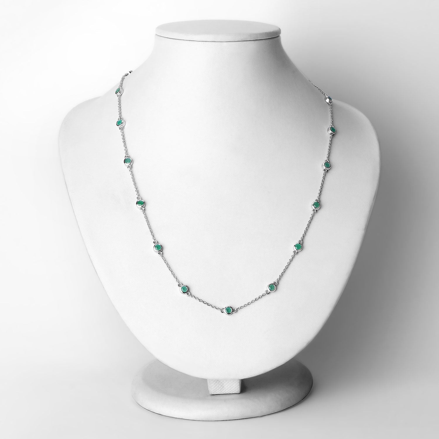 1.80 Carat Genuine Emerald .925 Sterling Silver Necklace on sale at MyriadMart