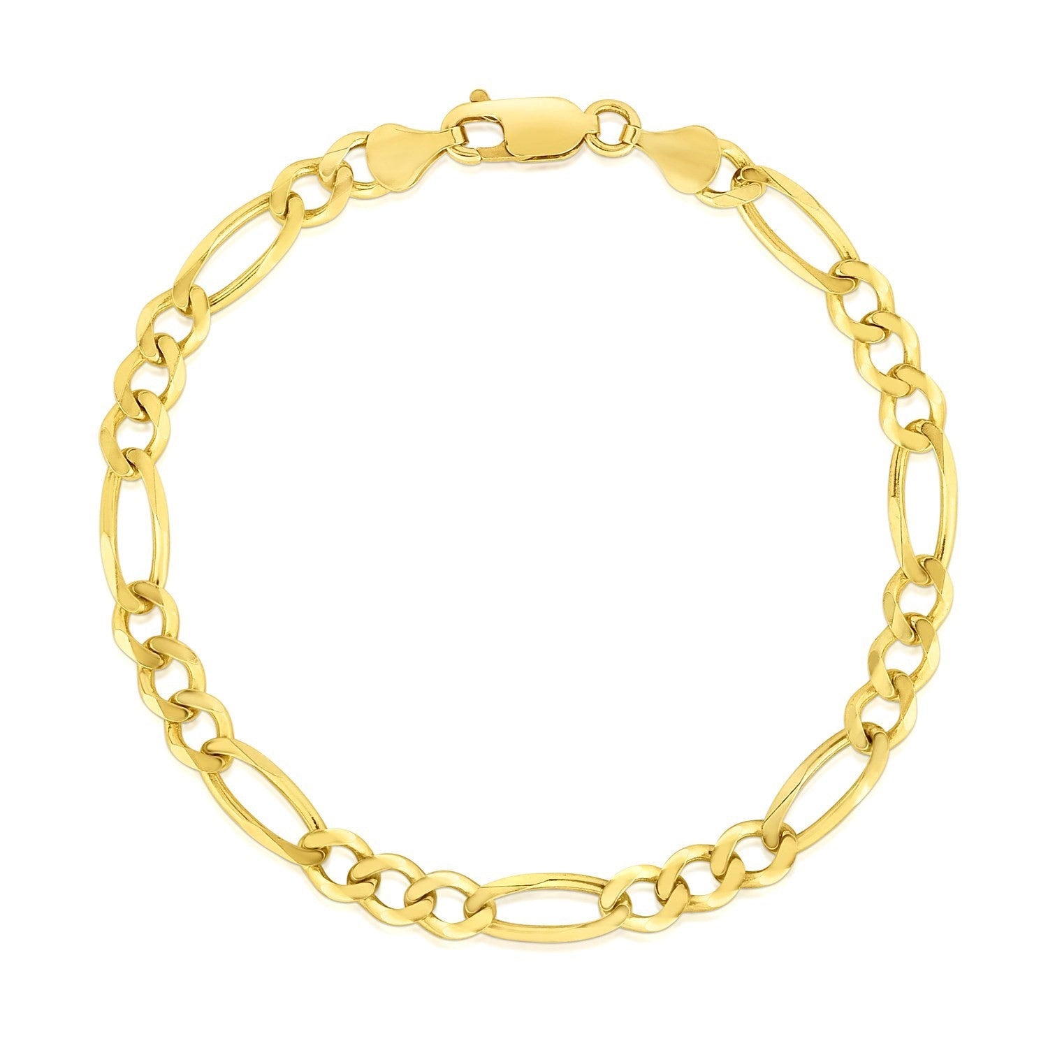 10k Yellow Gold Solid Figaro Bracelet 4.50 mm on sale at MyriadMart