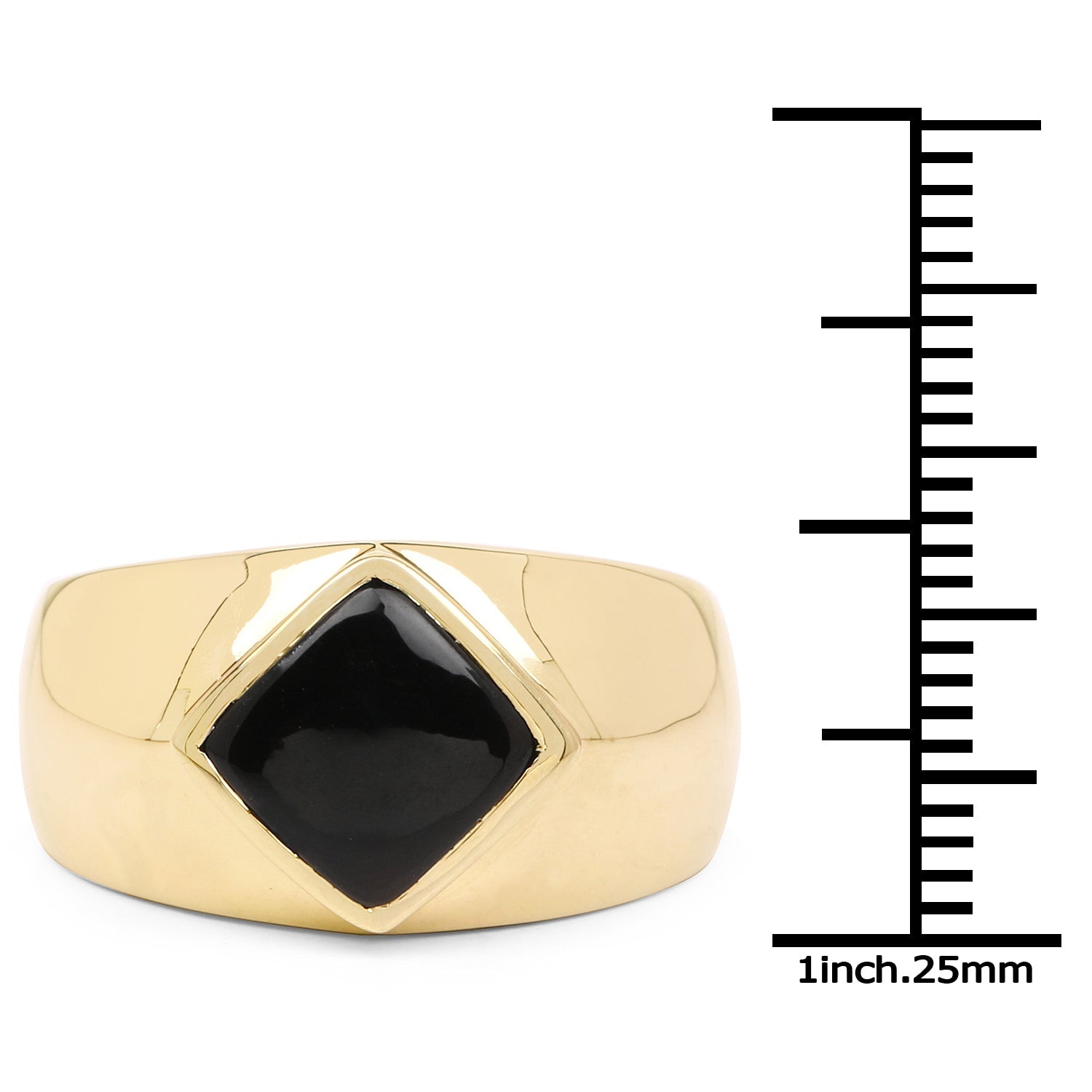 14K Yellow Gold Plated 2.00 Carat Genuine Black Onyx .925 Sterling Silver Ring on sale at MyriadMart