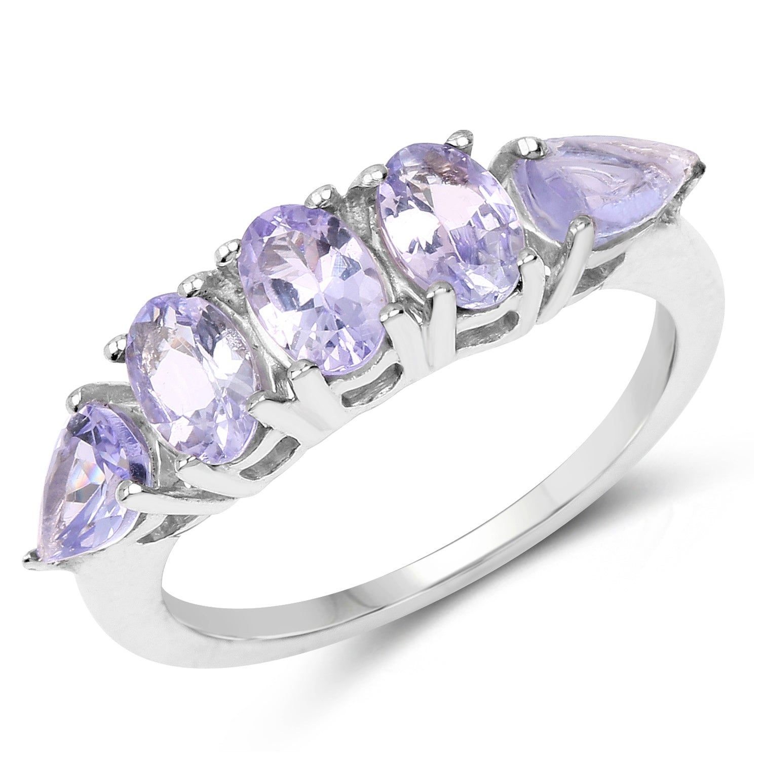 2.33 Carat Genuine Tanzanite .925 Sterling Silver Ring on sale at MyriadMart