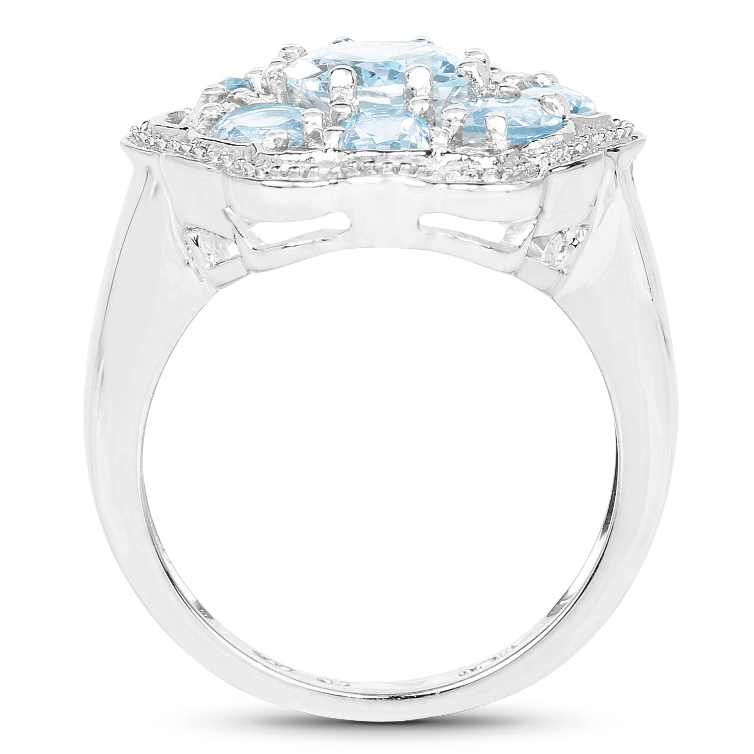 6.64 Carat Genuine Blue Topaz .925 Sterling Silver Ring on sale at MyriadMart