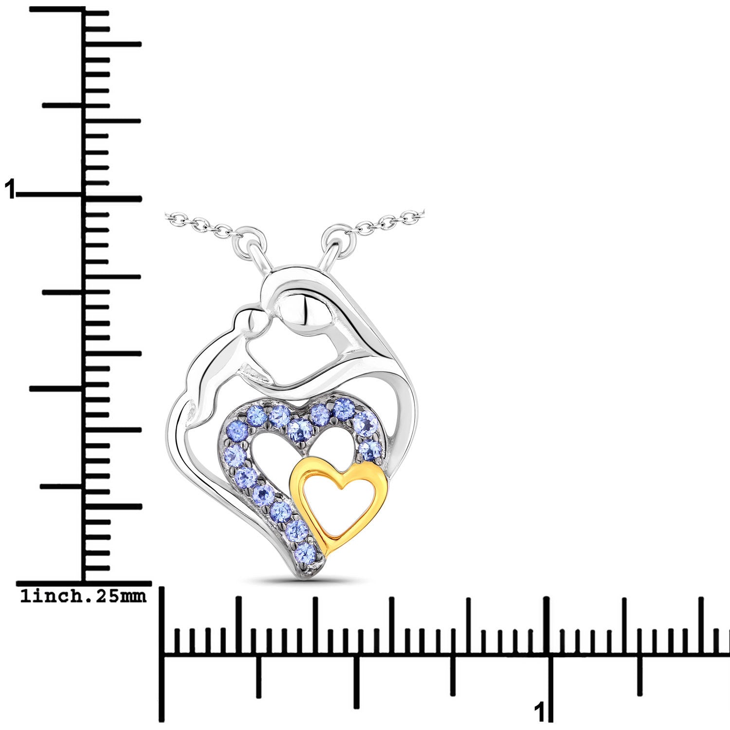 0.28 Carat Genuine Tanzanite .925 Sterling Silver Pendant on sale at MyriadMart