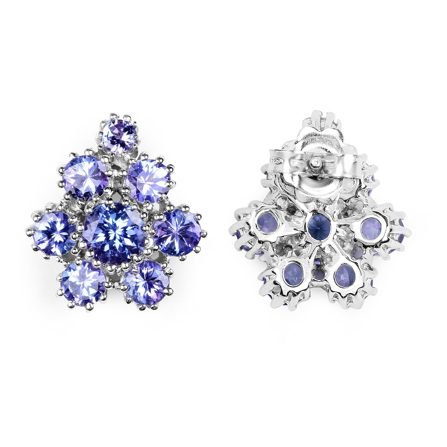 4.26 Carat Genuine Tanzanite .925 Sterling Silver Earrings on sale at MyriadMart