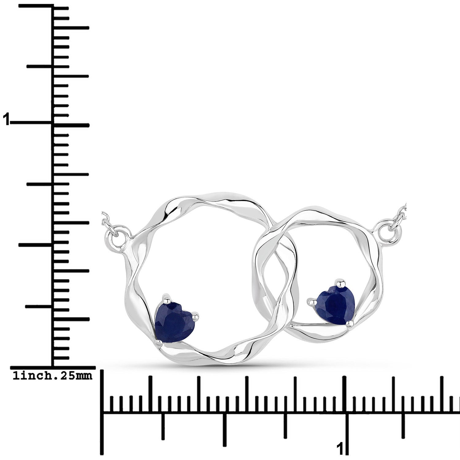 0.70 Carat Genuine Blue Sapphire .925 Sterling Silver Pendant on sale at MyriadMart