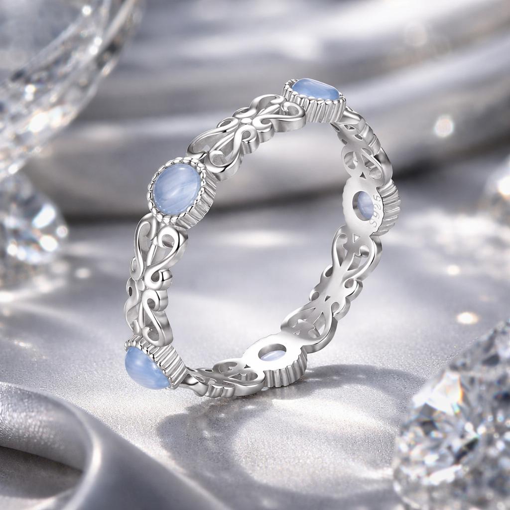 S925 Sterling Silver 4mm Plated Platinum Ring for Women Size 6.0 on sale at MyriadMart