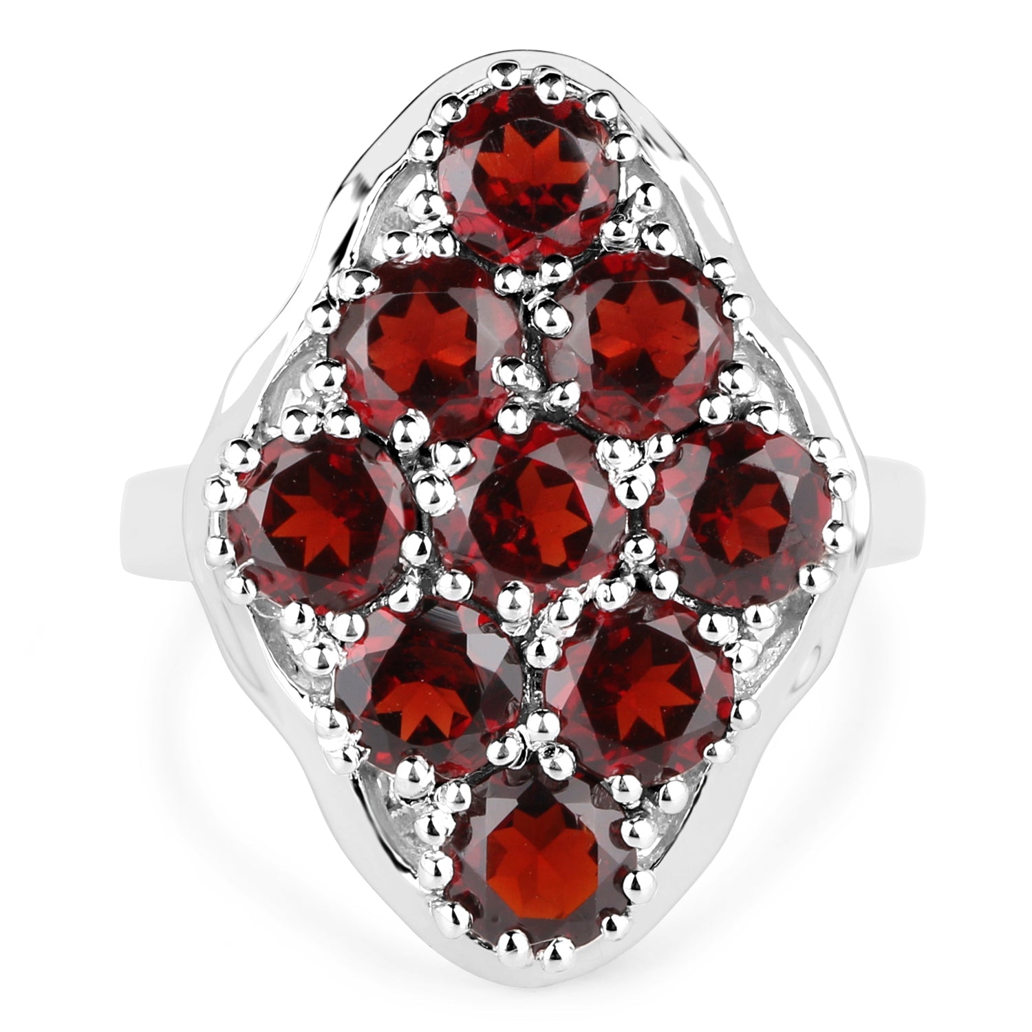 5.22 Carat Genuine Garnet .925 Sterling Silver Ring on sale at MyriadMart