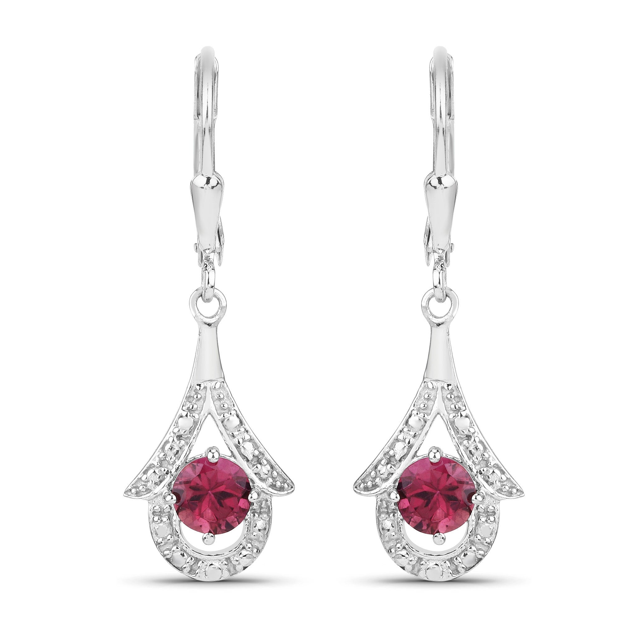 1.20 Carat Genuine Pink Tourmaline .925 Sterling Silver Earrings on sale at MyriadMart