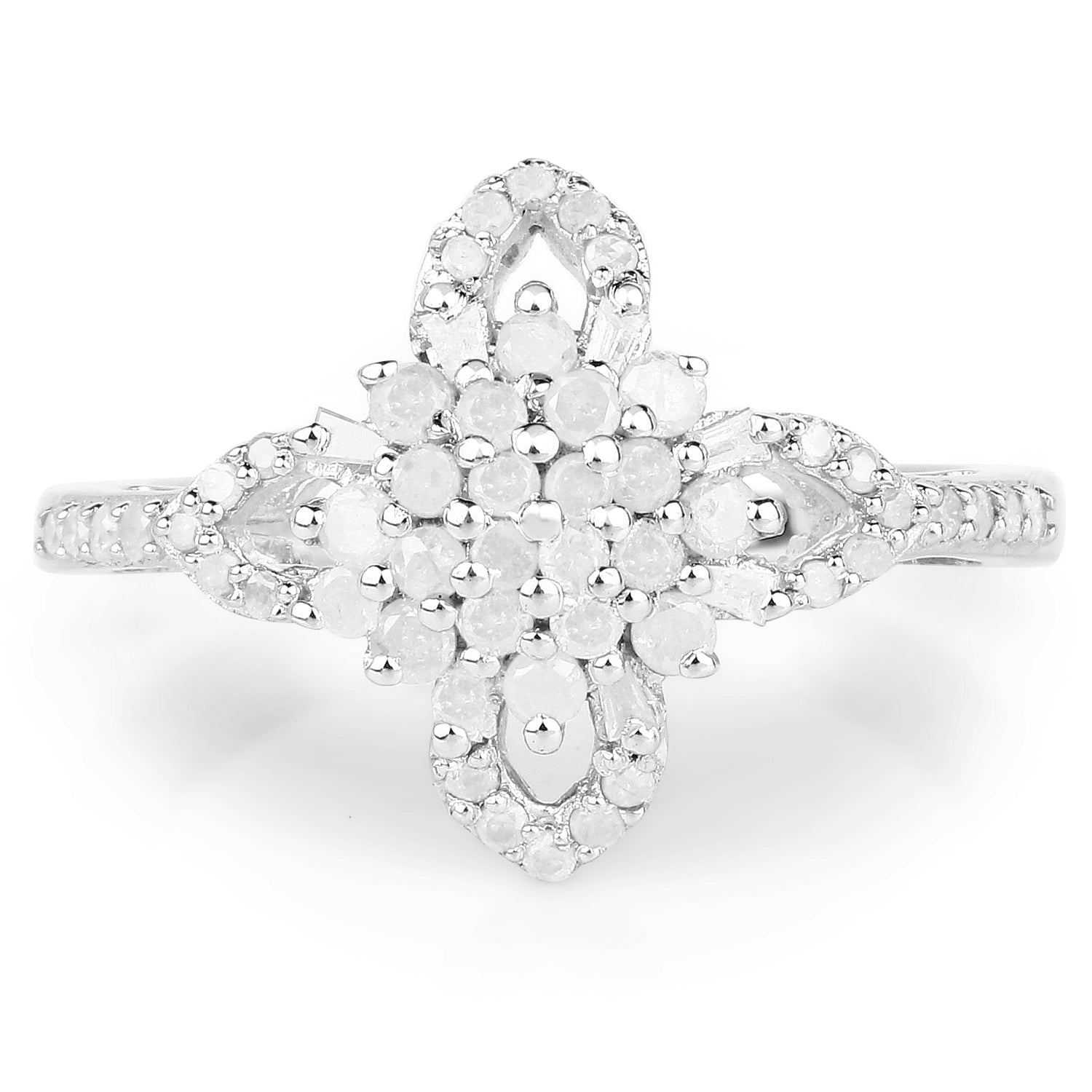 0.55 Carat Genuine White Diamond .925 Sterling Silver Ring on sale at MyriadMart