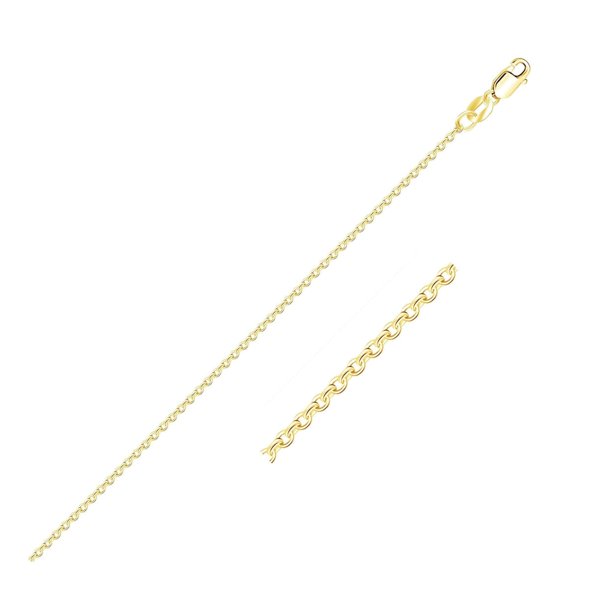 10k Yellow Gold Diamond Cut Cable Link Chain 1.10 mm on sale at MyriadMart