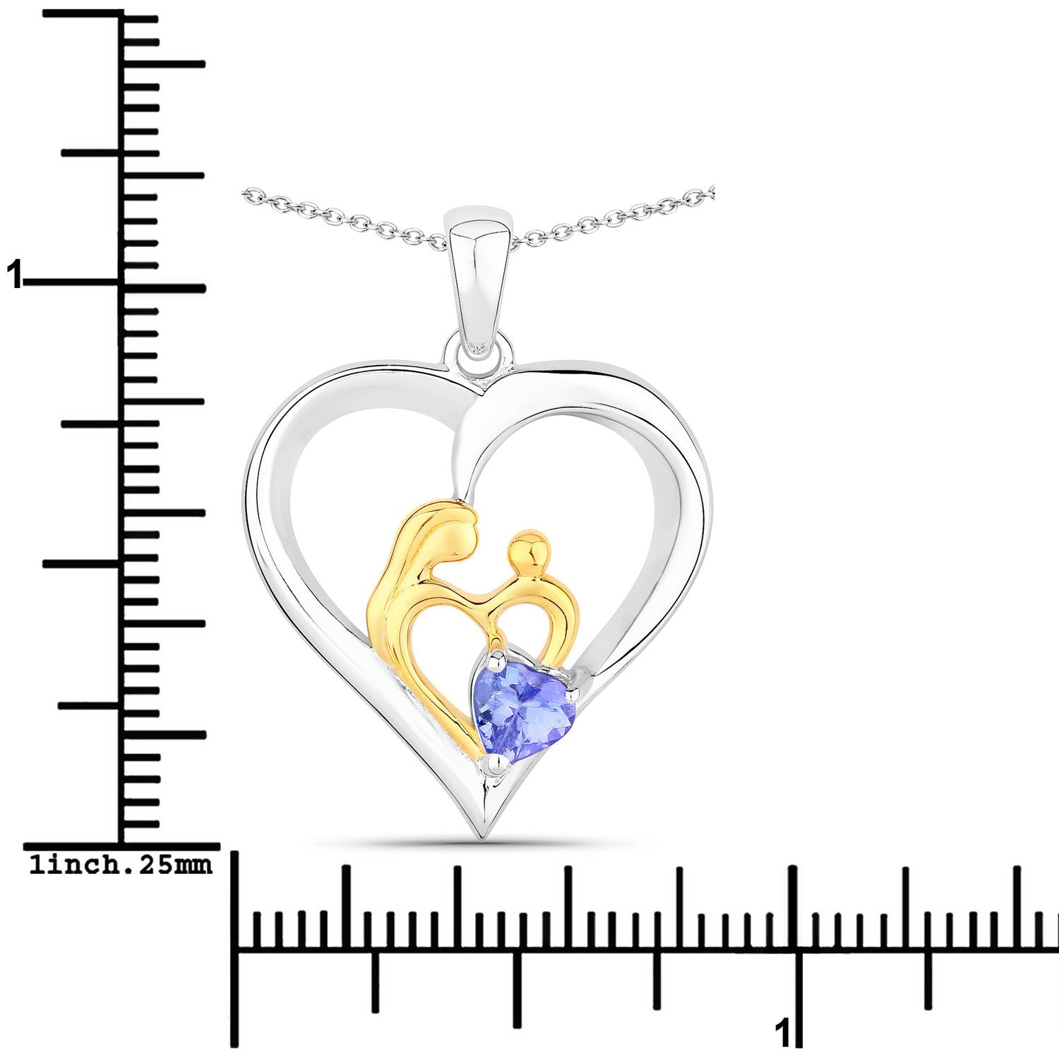 0.45 Carat Genuine Tanzanite .925 Sterling Silver Pendant on sale at MyriadMart
