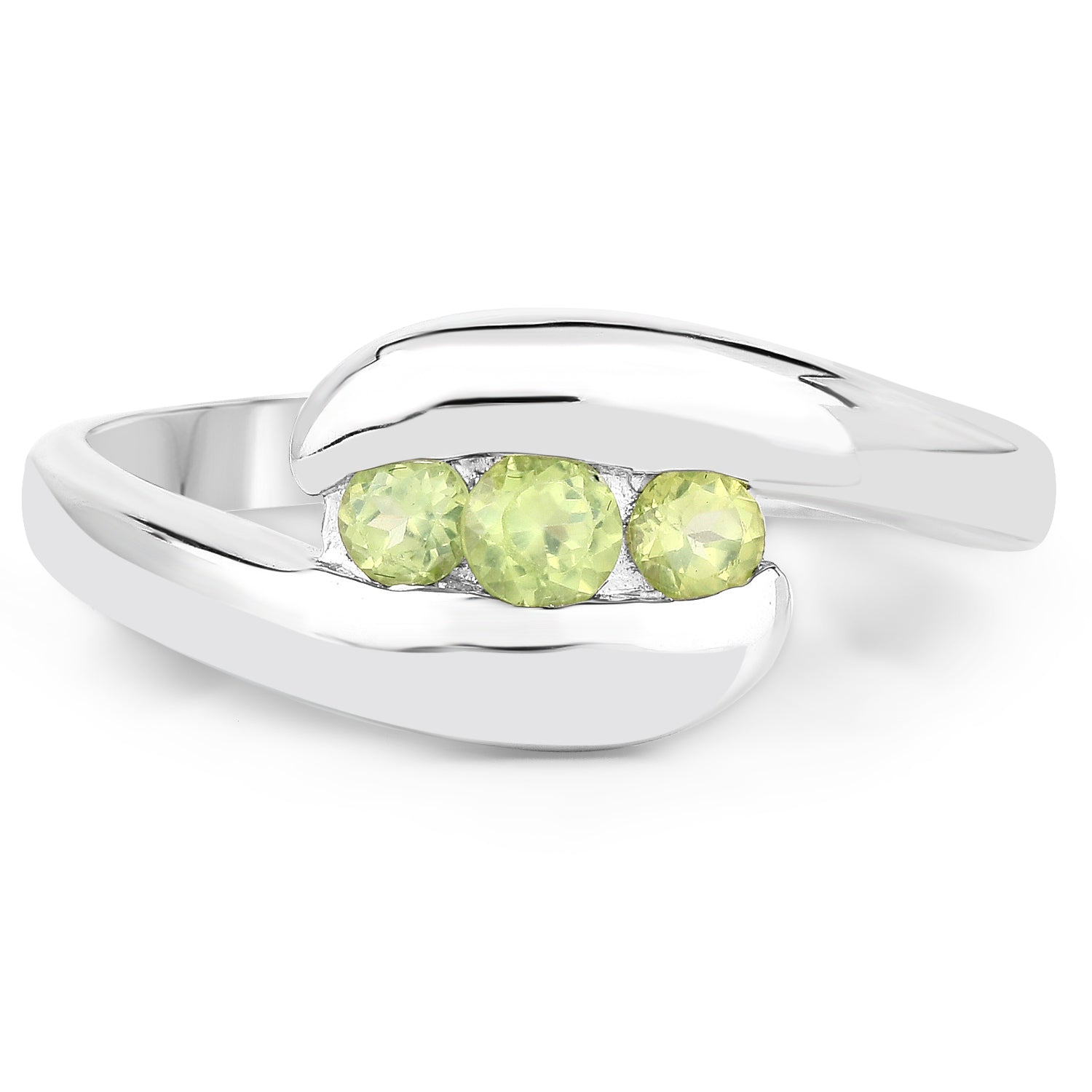 0.56 Carat Genuine Peridot .925 Sterling Silver Ring on sale at MyriadMart