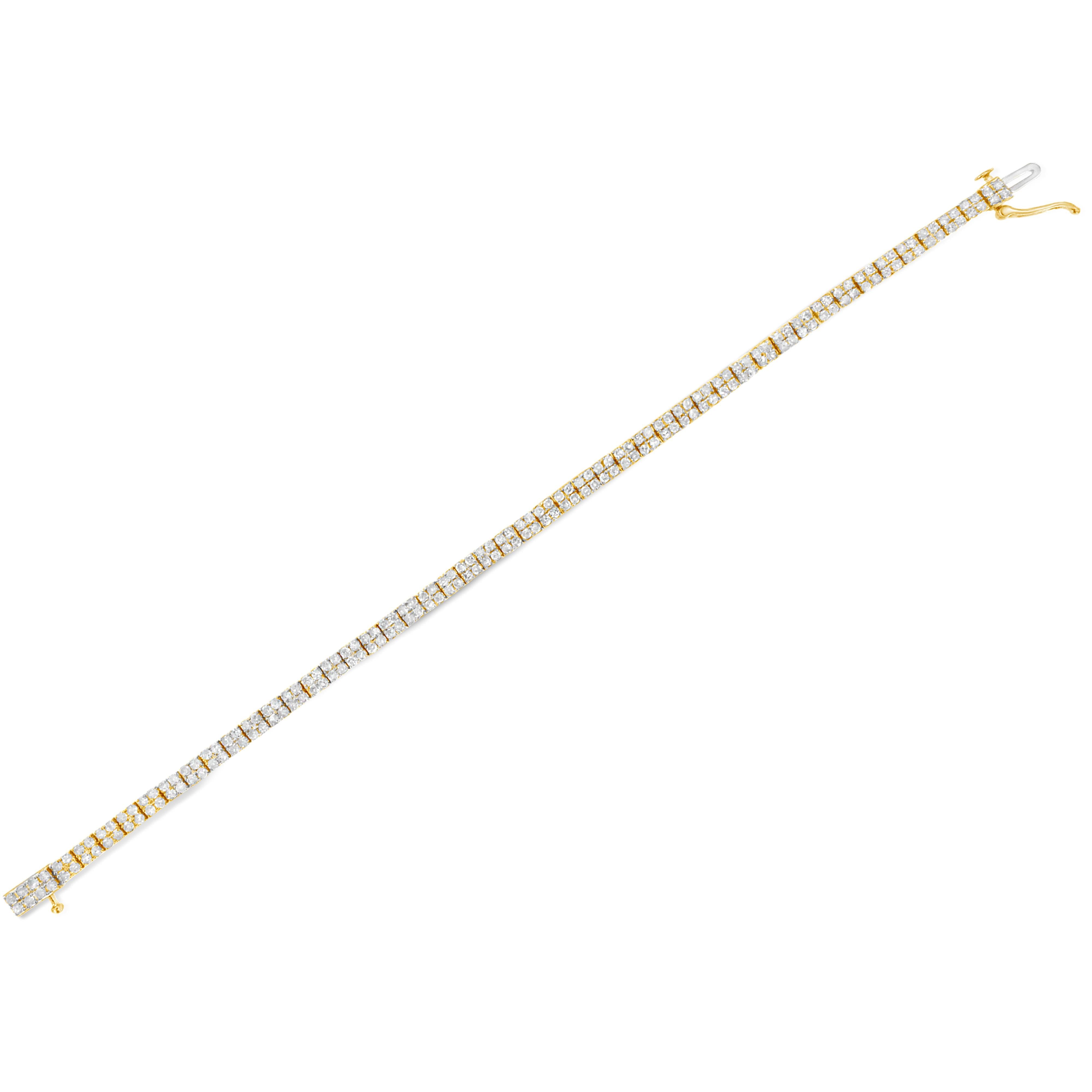 14K Yellow Gold Plated .925 Sterling Silver 3.0 Cttw Diamond Link Bracelet K-L Color, I2-I3 Clarity - 7.25" on sale at MyriadMart