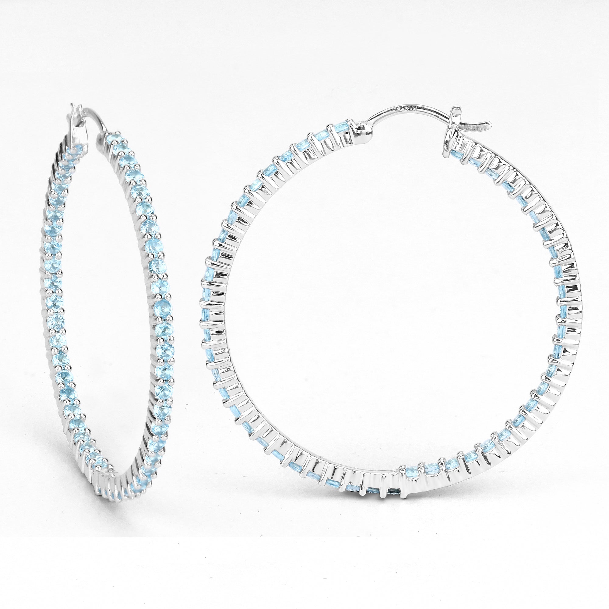 3.60 Carat Genuine Swiss Blue Topaz .925 Sterling Silver Earrings on sale at MyriadMart