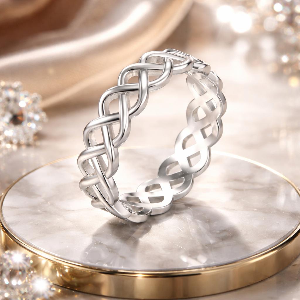 925 Sterling Silver and White Gold 0.5cm Ring Size 6.0 on sale at MyriadMart