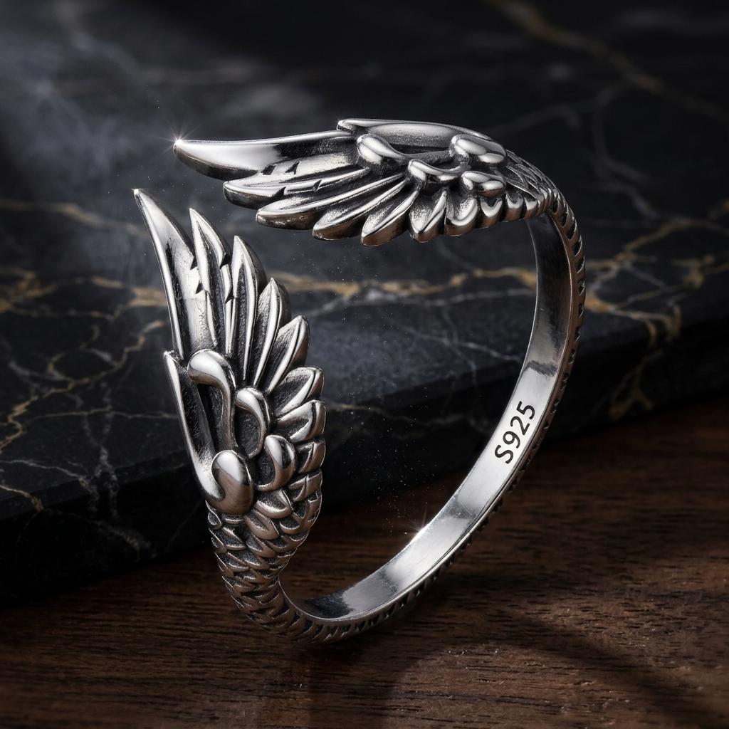 925 Sterling Silver Oxidized Ring for Men on sale at MyriadMart