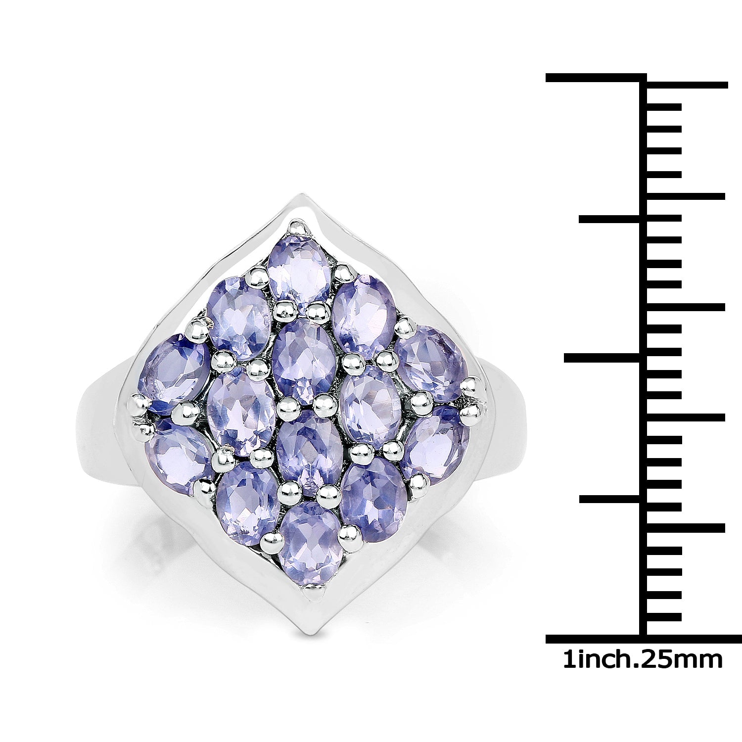 2.38 Carat Genuine Iolite .925 Sterling Silver Ring on sale at MyriadMart
