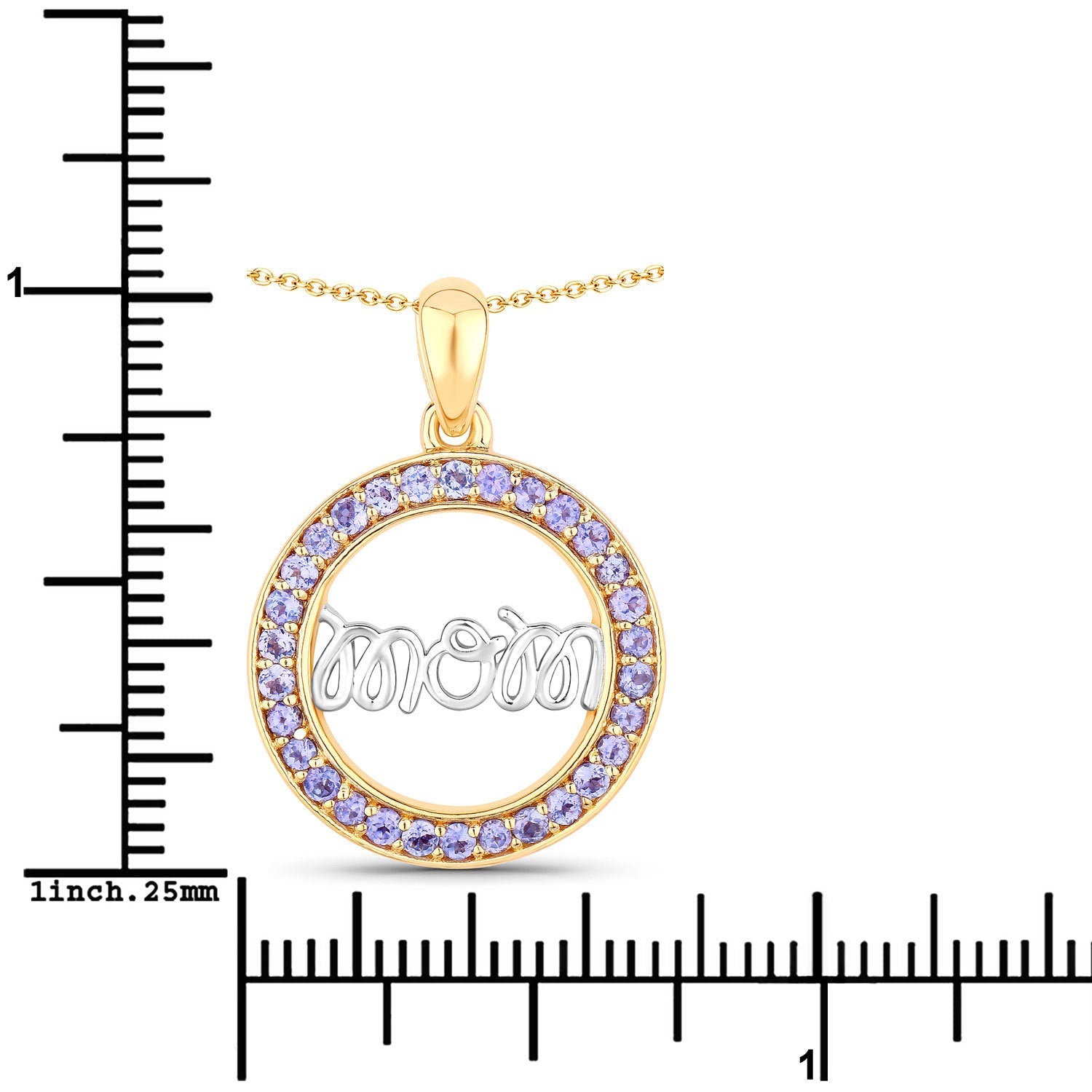 0.64 Carat Genuine Tanzanite .925 Sterling Silver Pendant on sale at MyriadMart