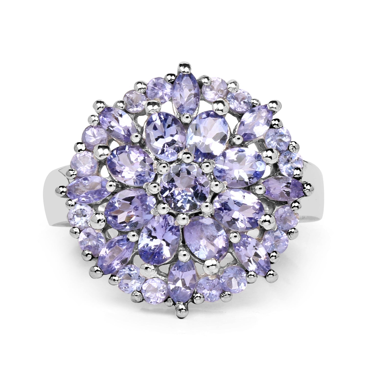 2.79 Carat Genuine Tanzanite .925 Sterling Silver Ring on sale at MyriadMart